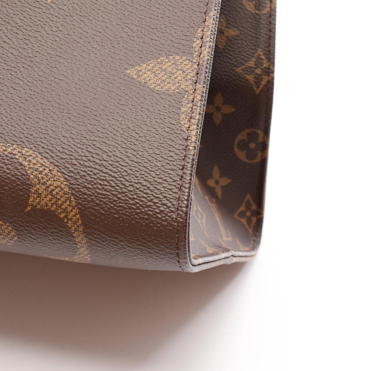 Louis Vuitton Brown Coated Canvas Leather Handbag Shoulder Bag Tote Bag (Pre-Owned)