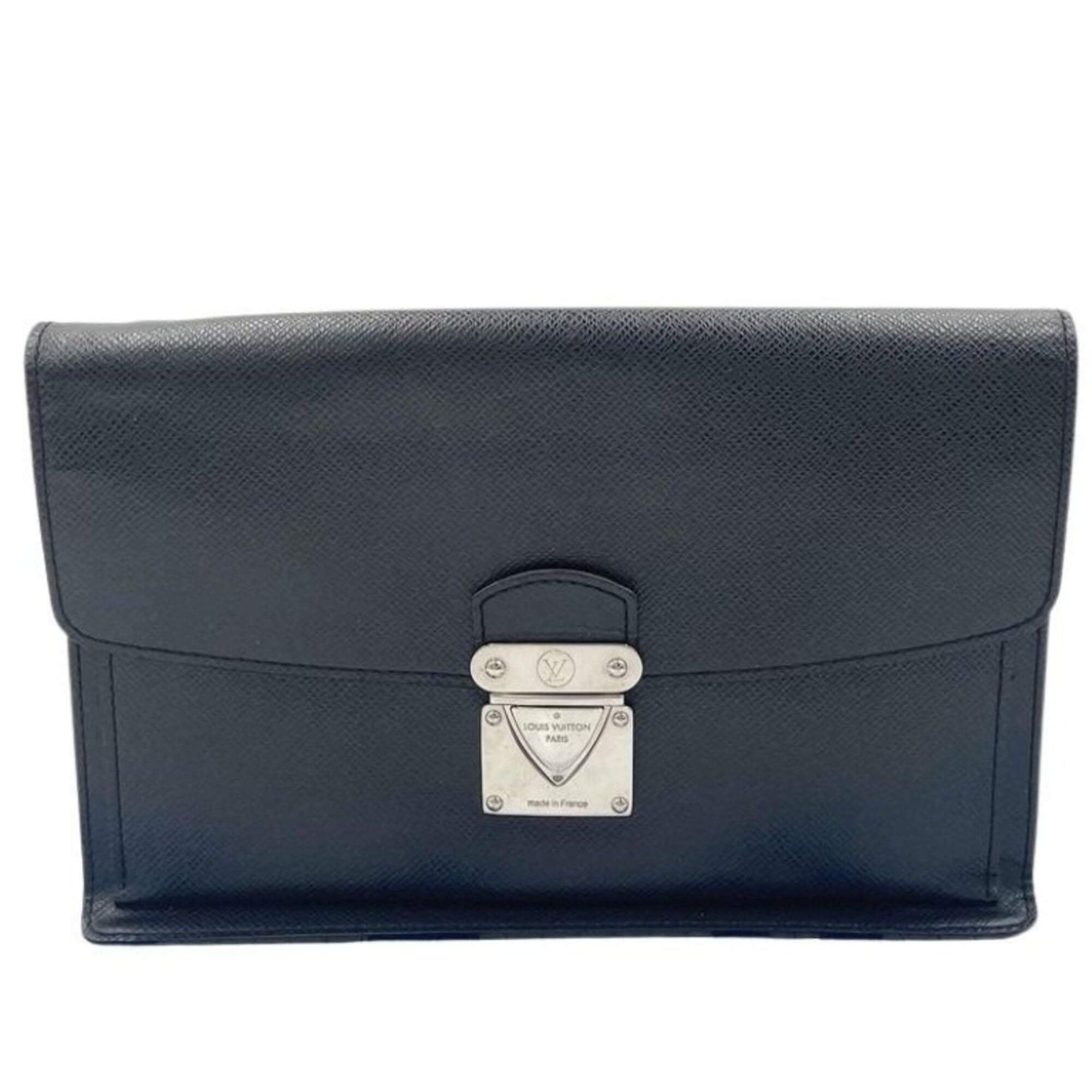 Louis Vuitton Ardoise Black Taiga Leather Clutch Bag (Pre-Owned)