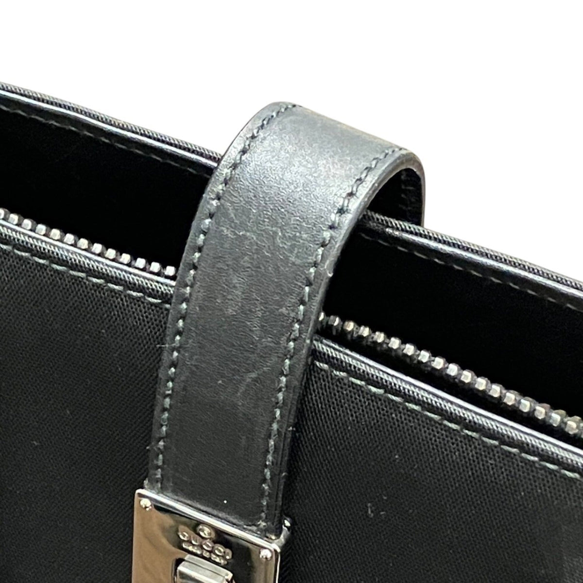 Gucci Black Canvas Briefcase Handbag (Pre-Owned)
