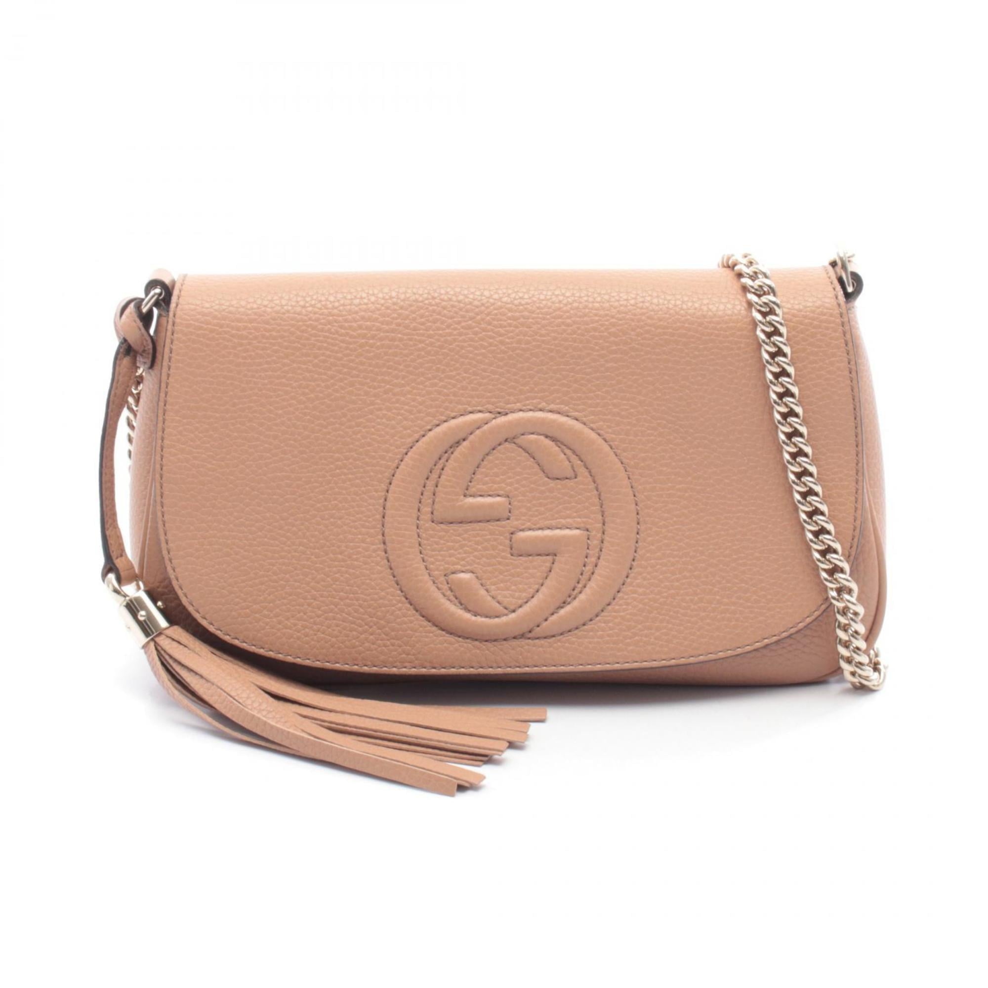 Gucci Pink Leather Handbag Shoulder Bag (Pre-Owned)