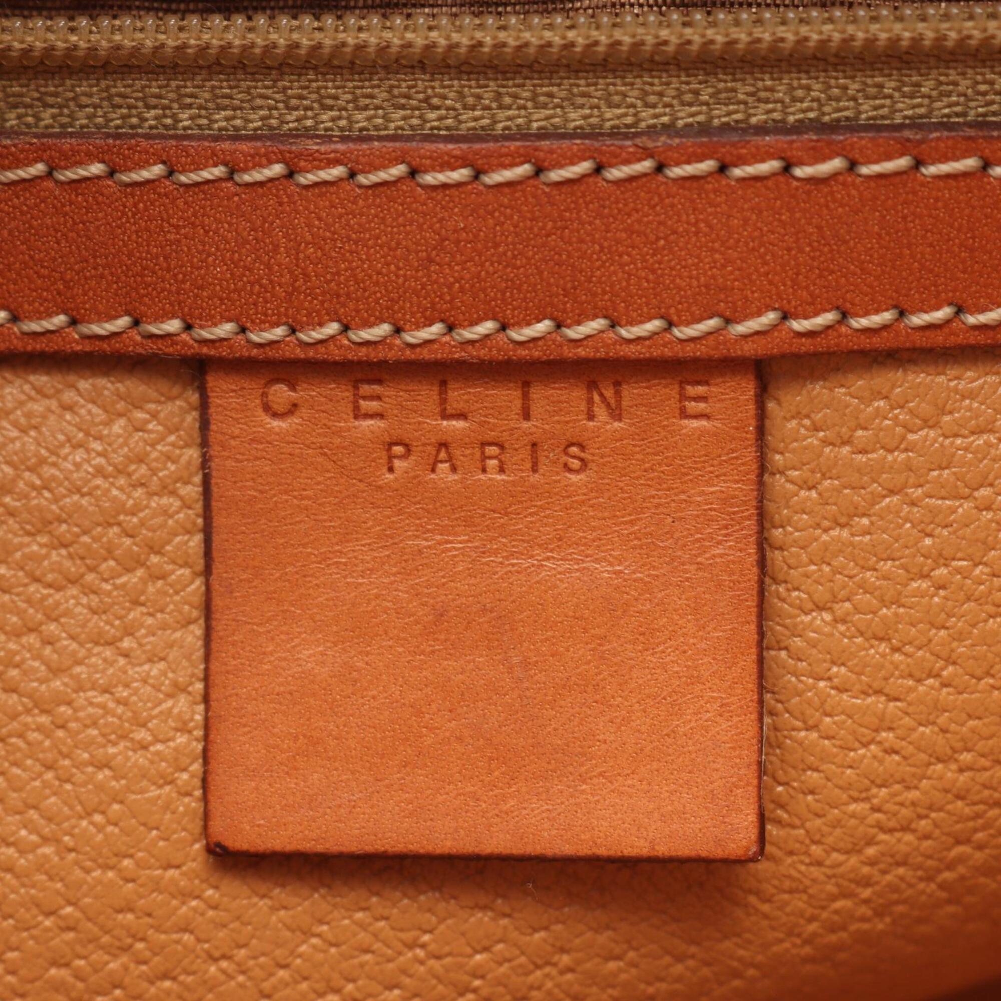 Celine Beige Brown Coated Canvas Handbag (Pre-Owned)