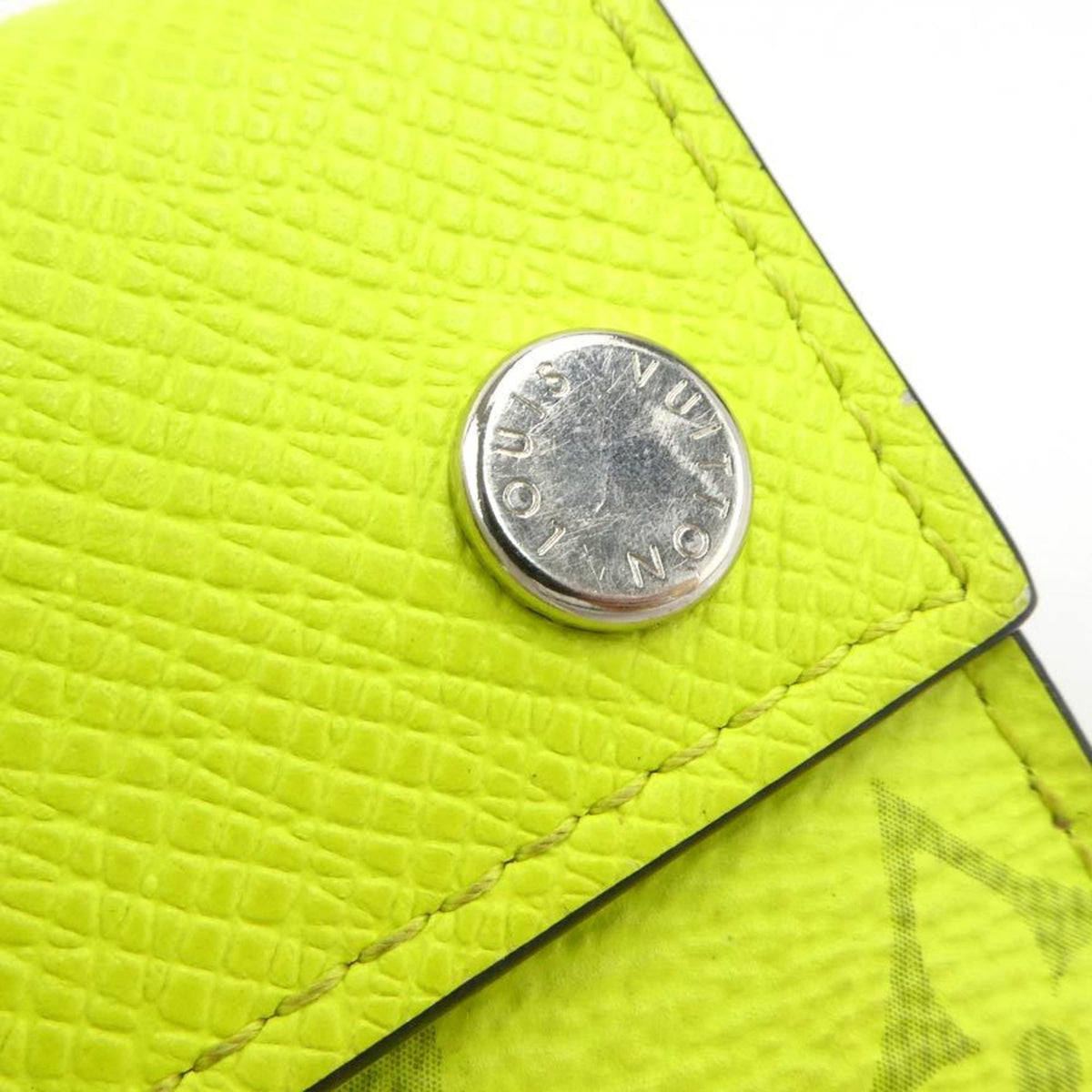 Louis Vuitton Green Yellow Pvc Leather Wallet (Tri-Fold) (Pre-Owned)