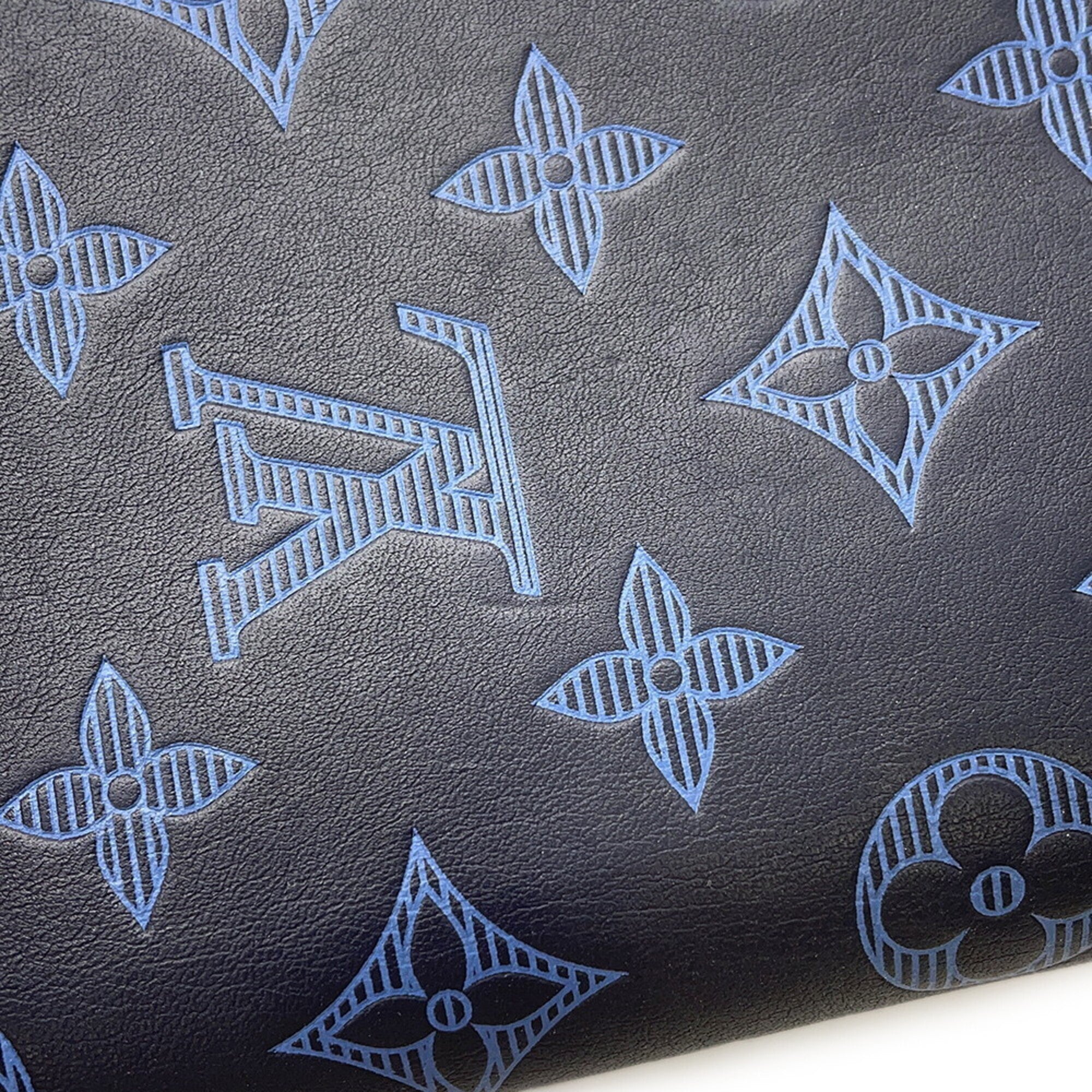 Louis Vuitton Monogram Shadow Navy Monogram Shadow Long Wallet (Bi-Fold) (Pre-Owned)