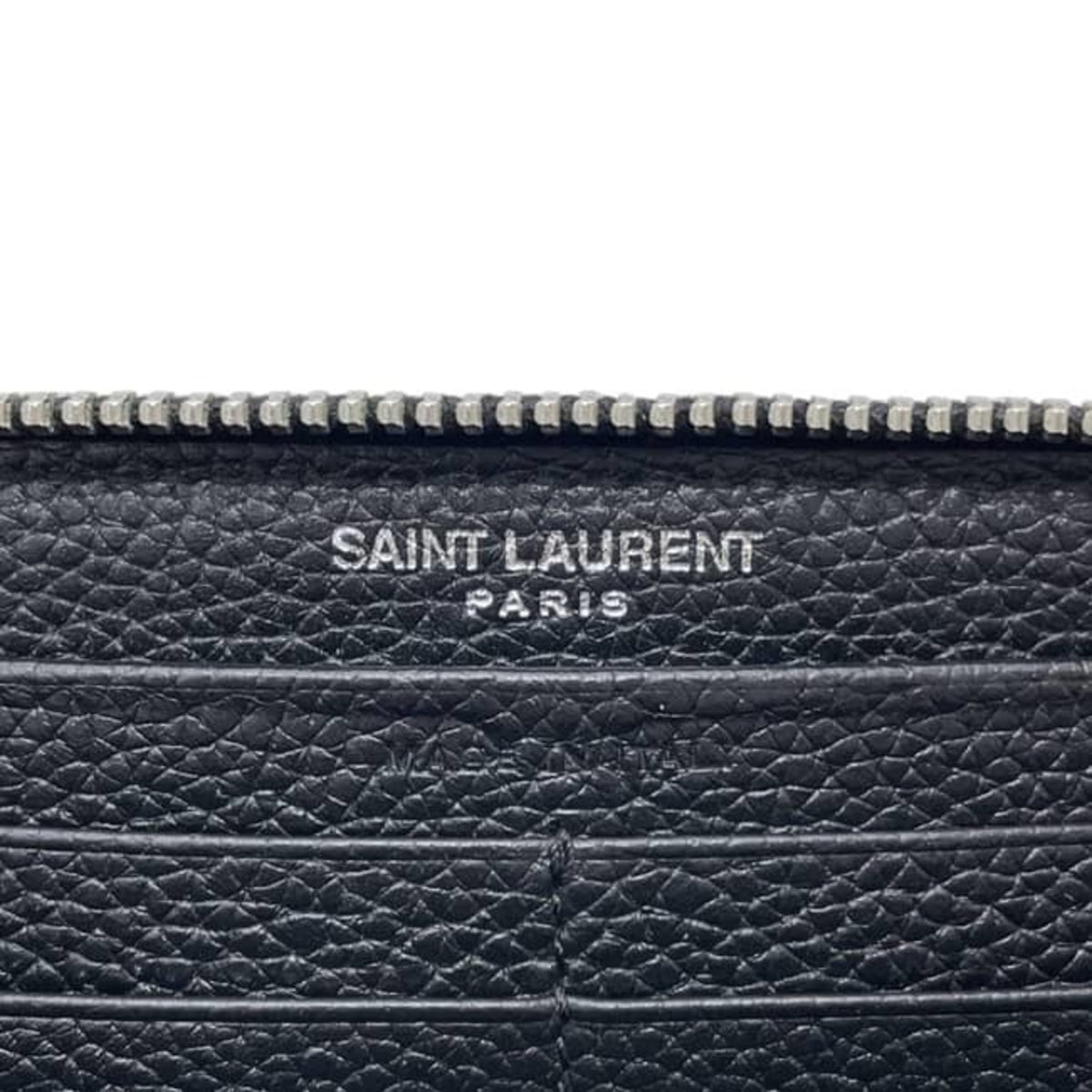 Saint Laurent Black Leather Long Wallet (Bi-Fold) (Pre-Owned)