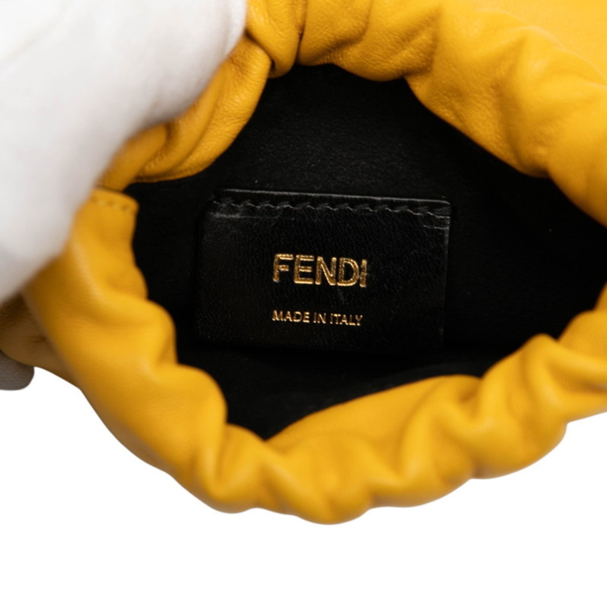 Fendi Yellow Leather Pouch (Pre-Owned)