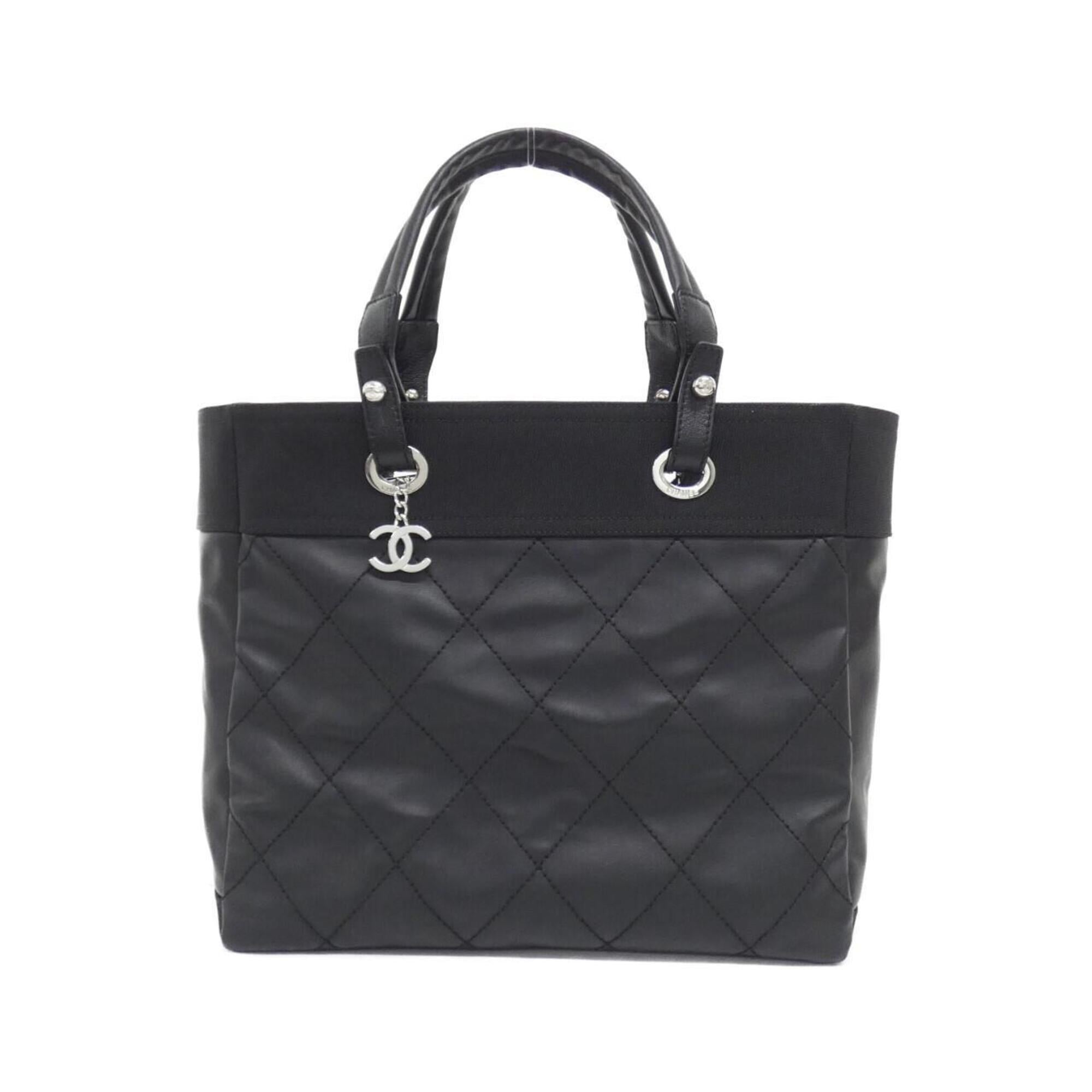 Chanel Black Canvas Handbag (Pre-Owned)