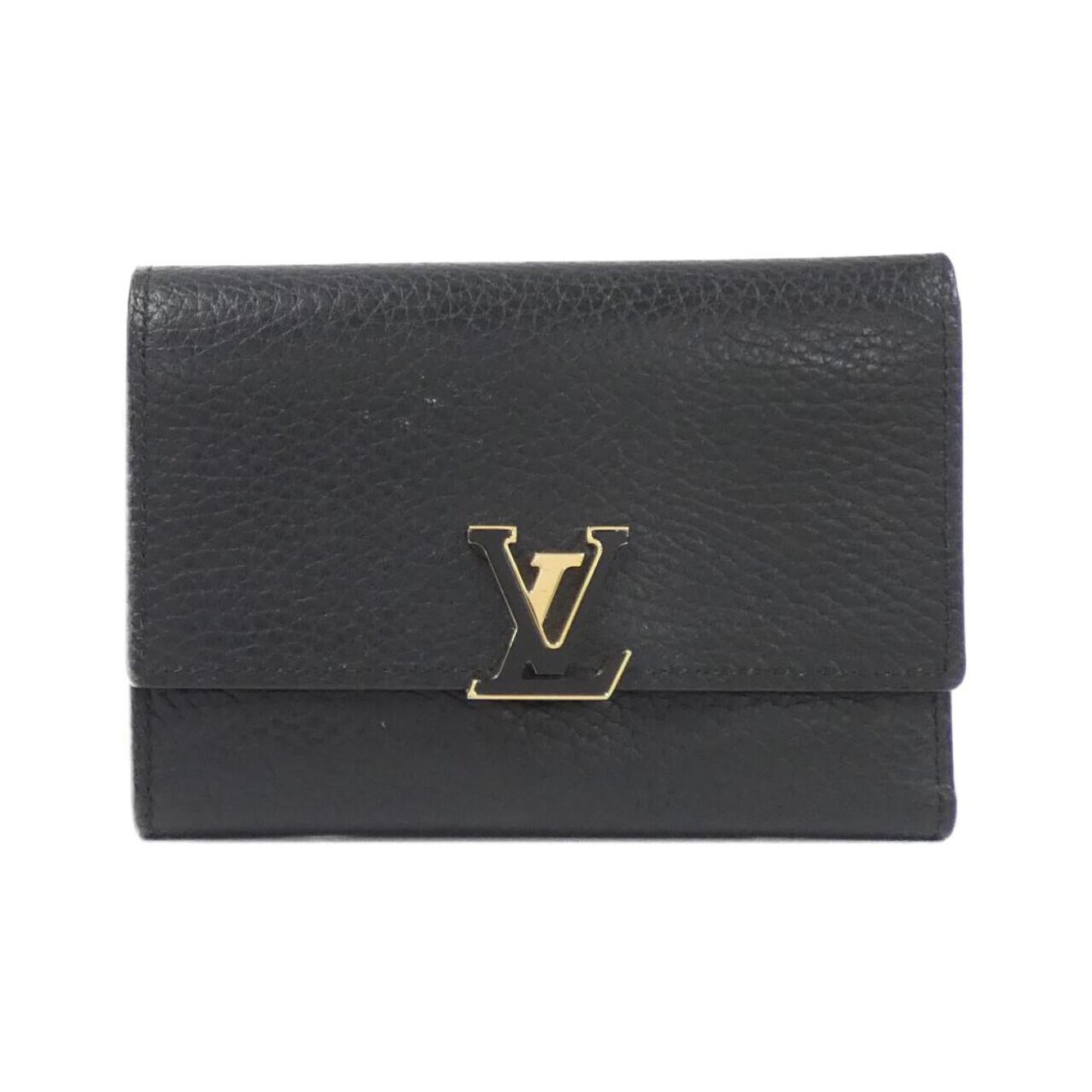 Louis Vuitton Black Hot Pink Leather Wallet (Tri-Fold) (Pre-Owned)