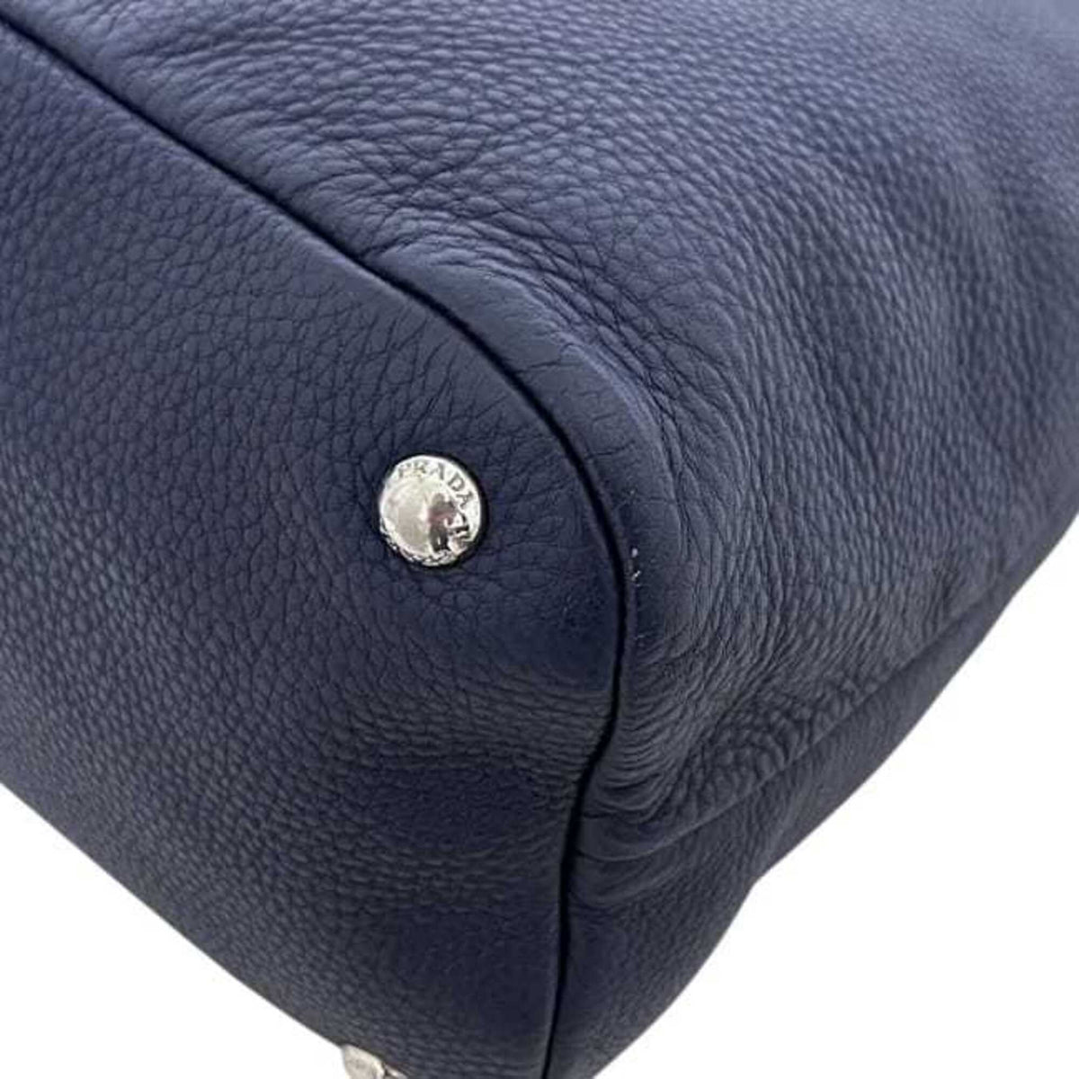 Prada Navy Leather Shoulder Bag (Pre-Owned)
