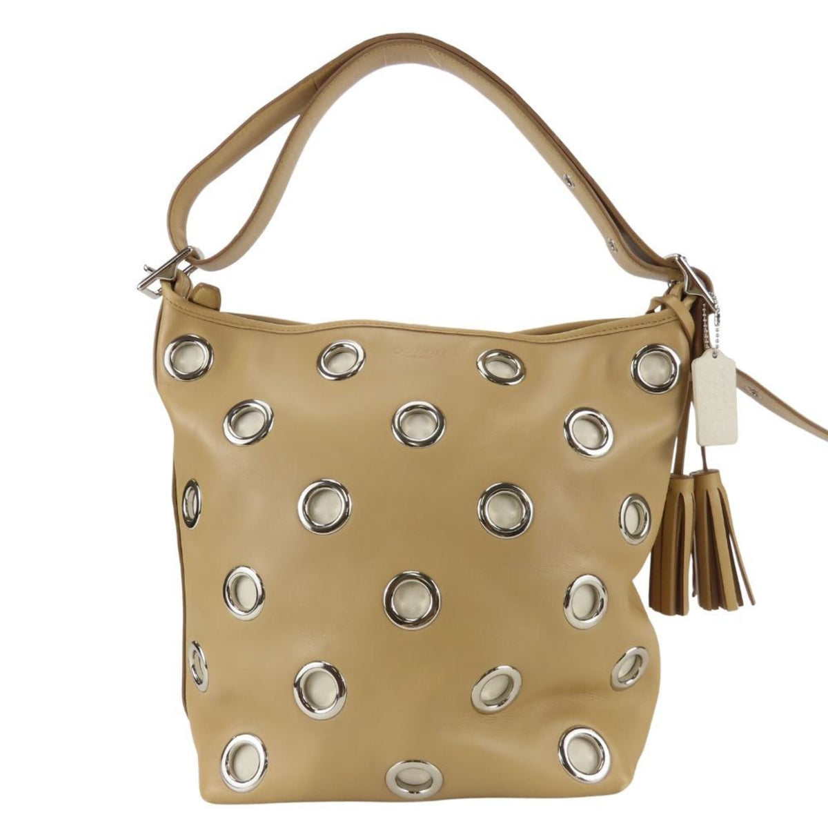Coach Beige Leather Shoulder Bag (Pre-Owned)