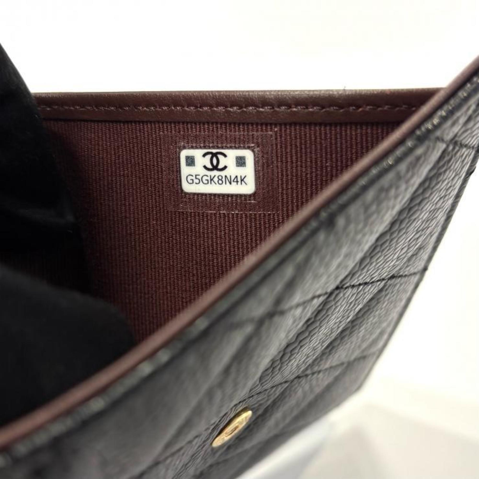 Chanel Black Leather Coin Purse/Coin Case (Pre-Owned)