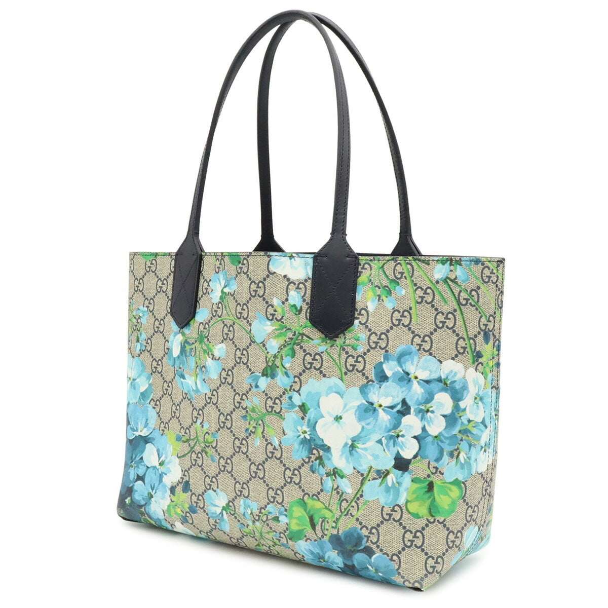 Gucci Beige Blue Multi-Color Navy Gg Supreme Shoulder Bag Tote Bag (Pre-Owned)