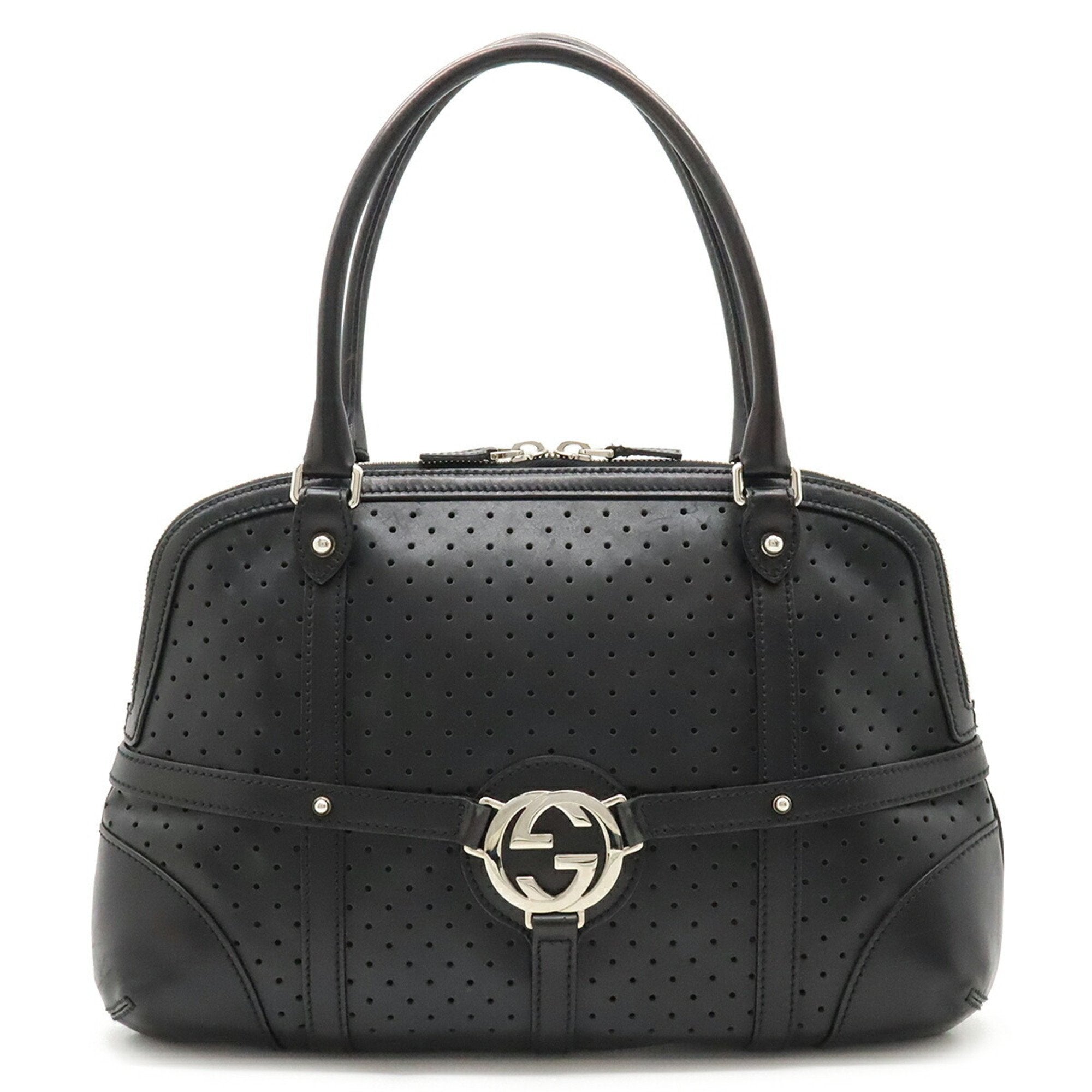 Gucci Black Leather Handbag Shoulder Bag (Pre-Owned)