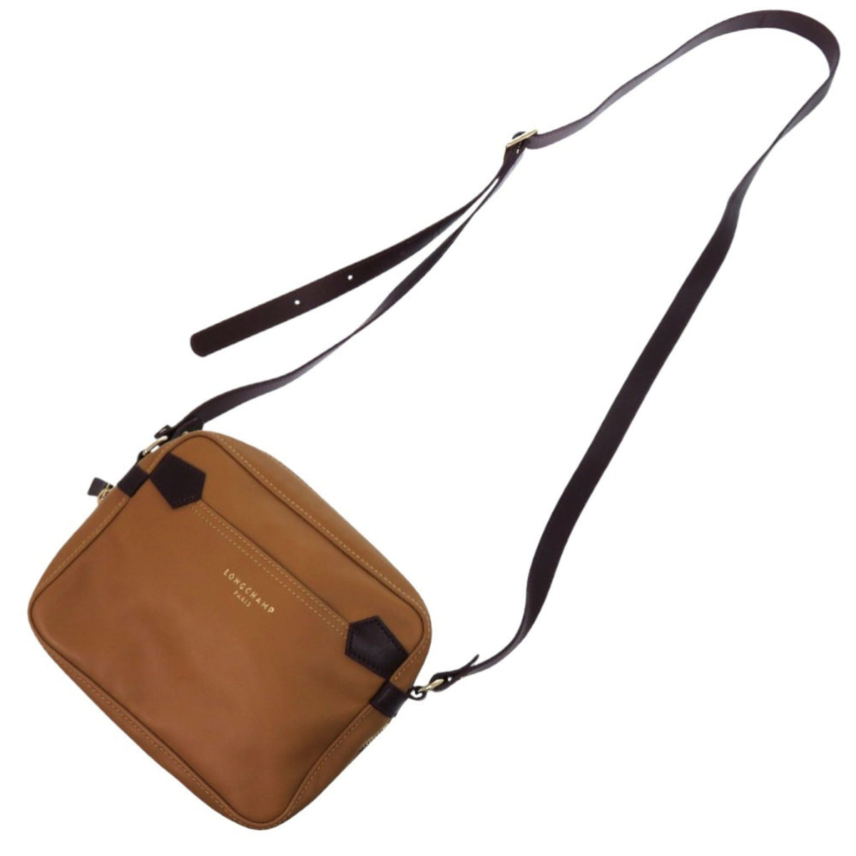 Longchamp Brown Camel Leather Shoulder Bag (Pre-Owned)