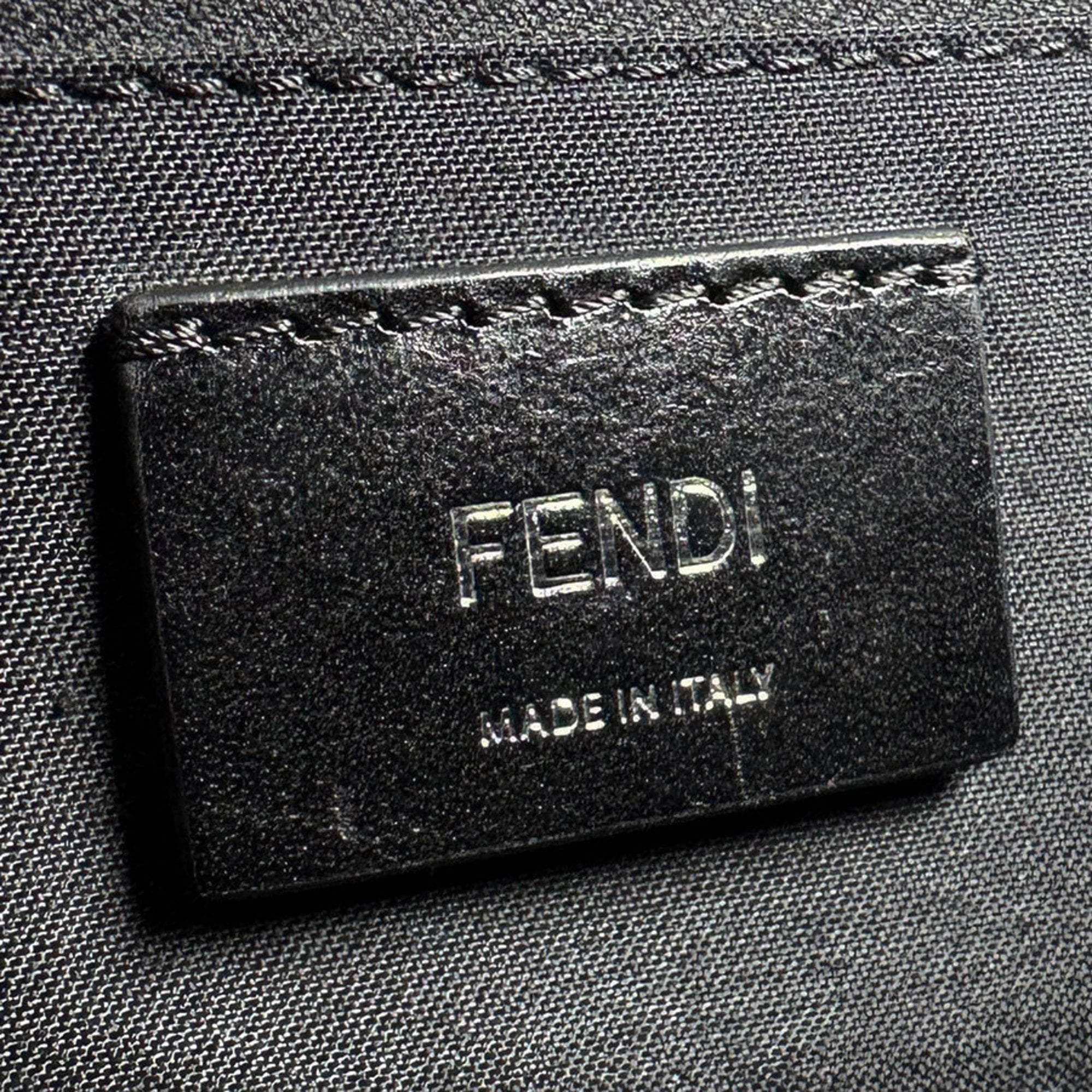 Fendi Black Red Color Fabric Rubber Shoulder Bag (Pre-Owned)