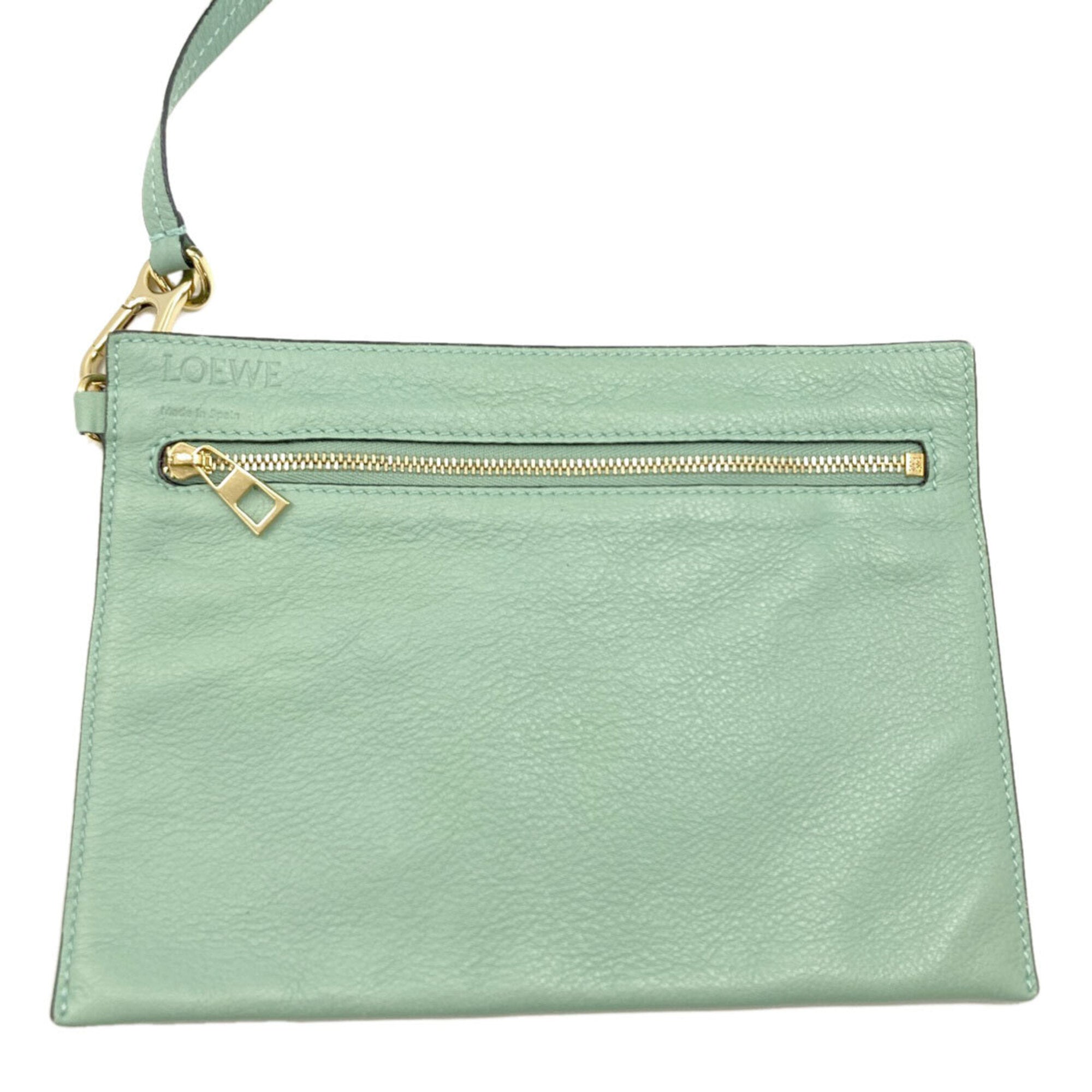Loewe Light Green Leather Handbag Pouch (Pre-Owned)