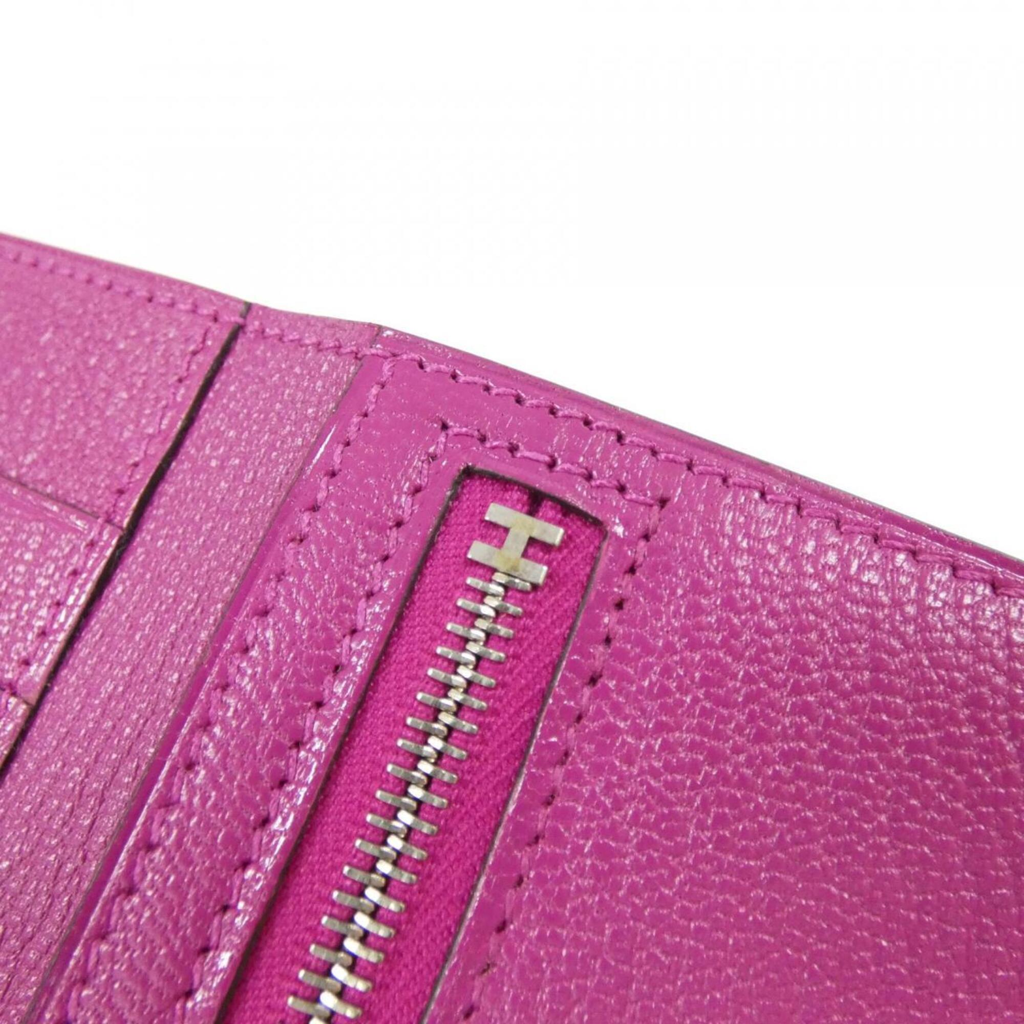 Hermes Rose Purple Chevre Leather Wallet (Bi-Fold) (Pre-Owned)