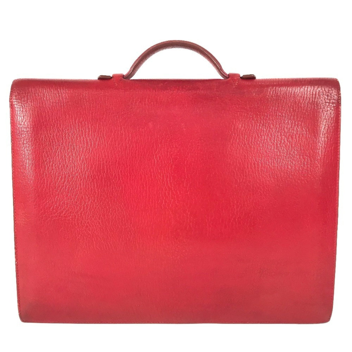 Hermes Red Color Leather Briefcase Handbag (Pre-Owned)