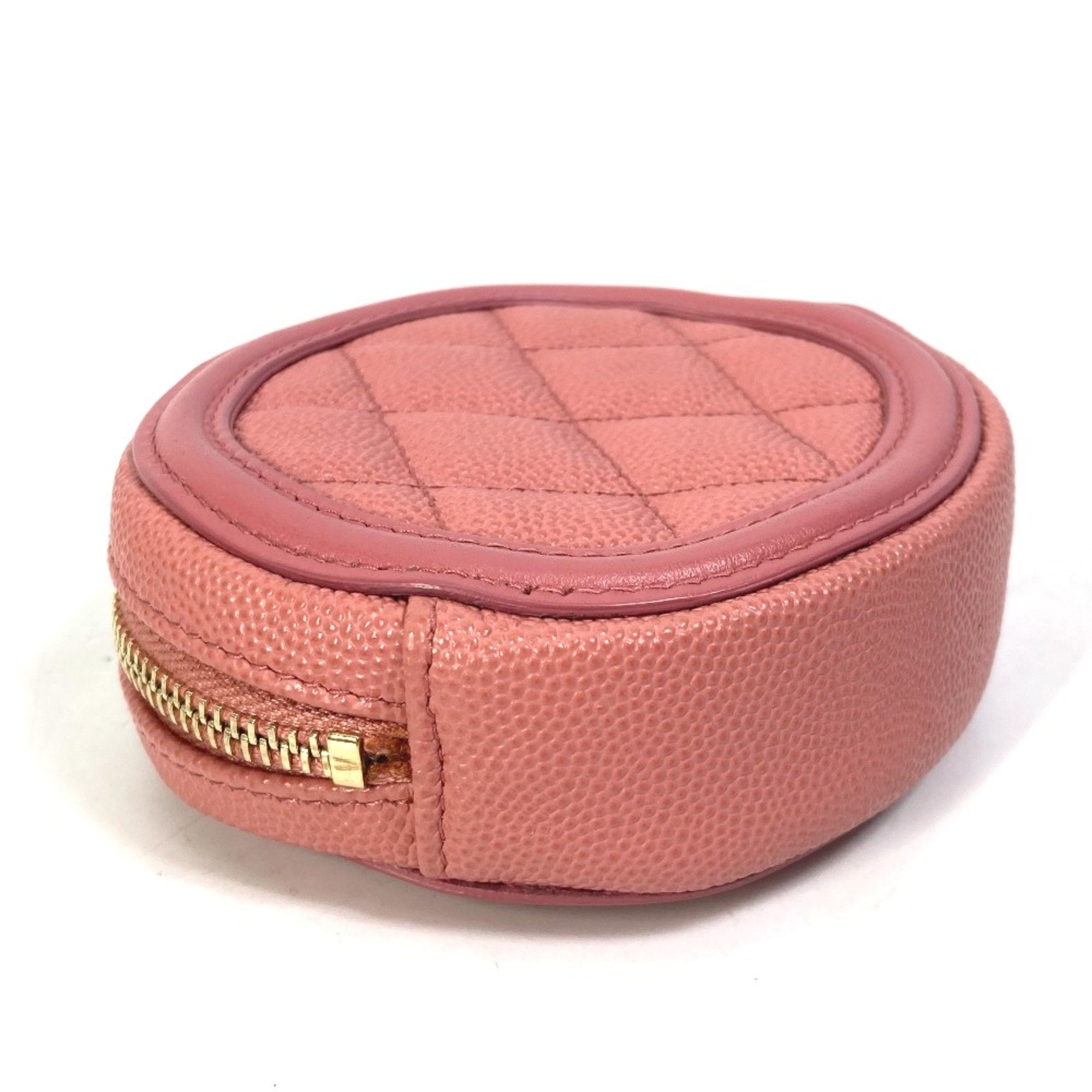 Chanel Pink Leather Coin Purse/Coin Case (Pre-Owned)