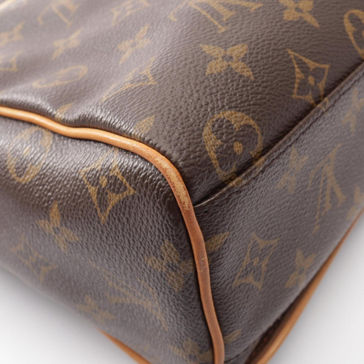 Louis Vuitton Brown Coated Canvas Leather Handbag Shoulder Bag (Pre-Owned)