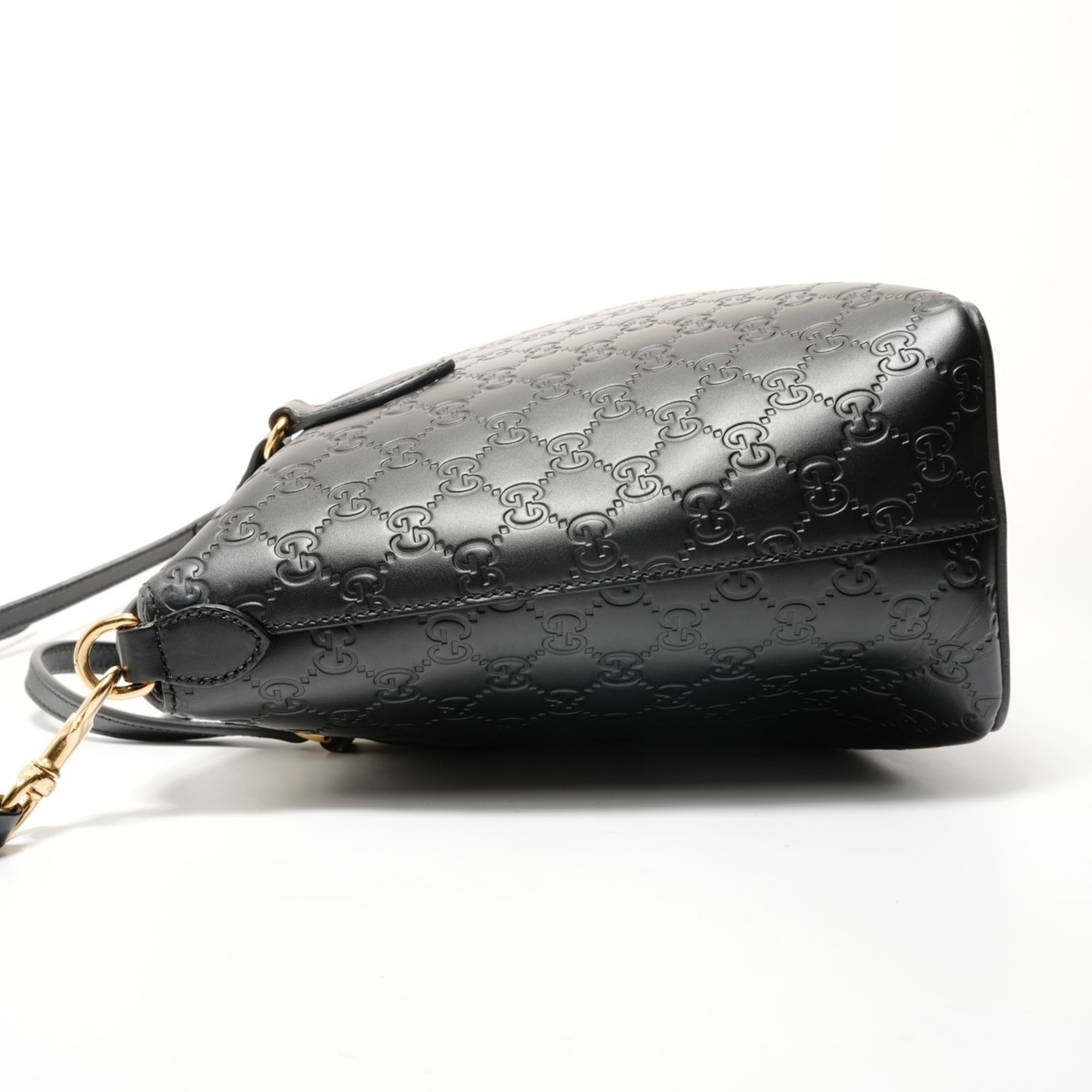 Gucci Black Gg Leather Shoulder Bag (Pre-Owned)
