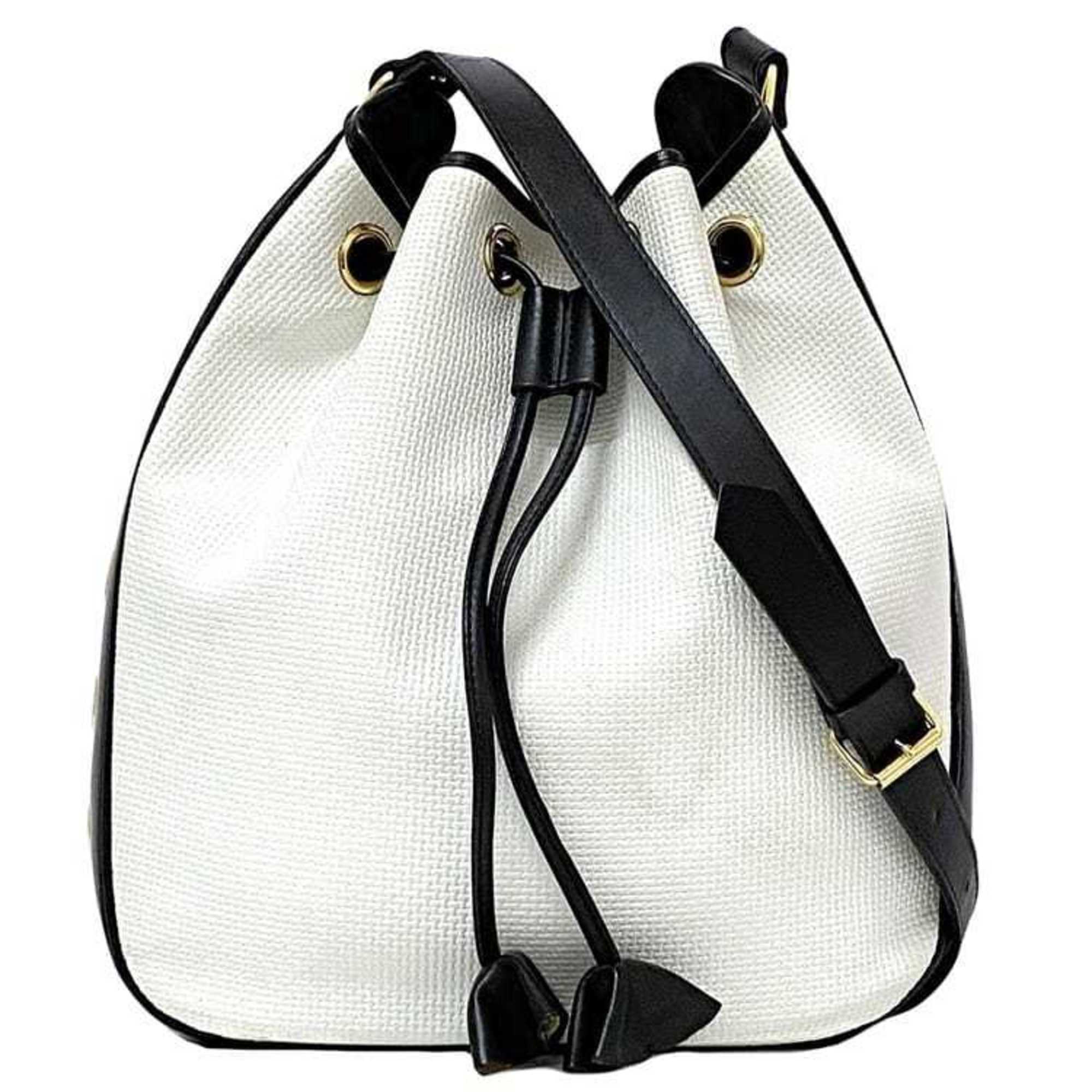 Yves Saint Laurent Navy White Pvc Leather Shoulder Bag (Pre-Owned)