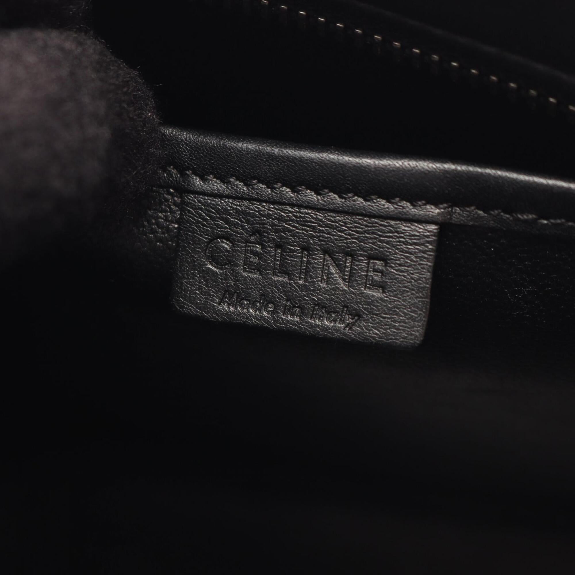 Celine Beige Black Orange Leather Handbag (Pre-Owned)