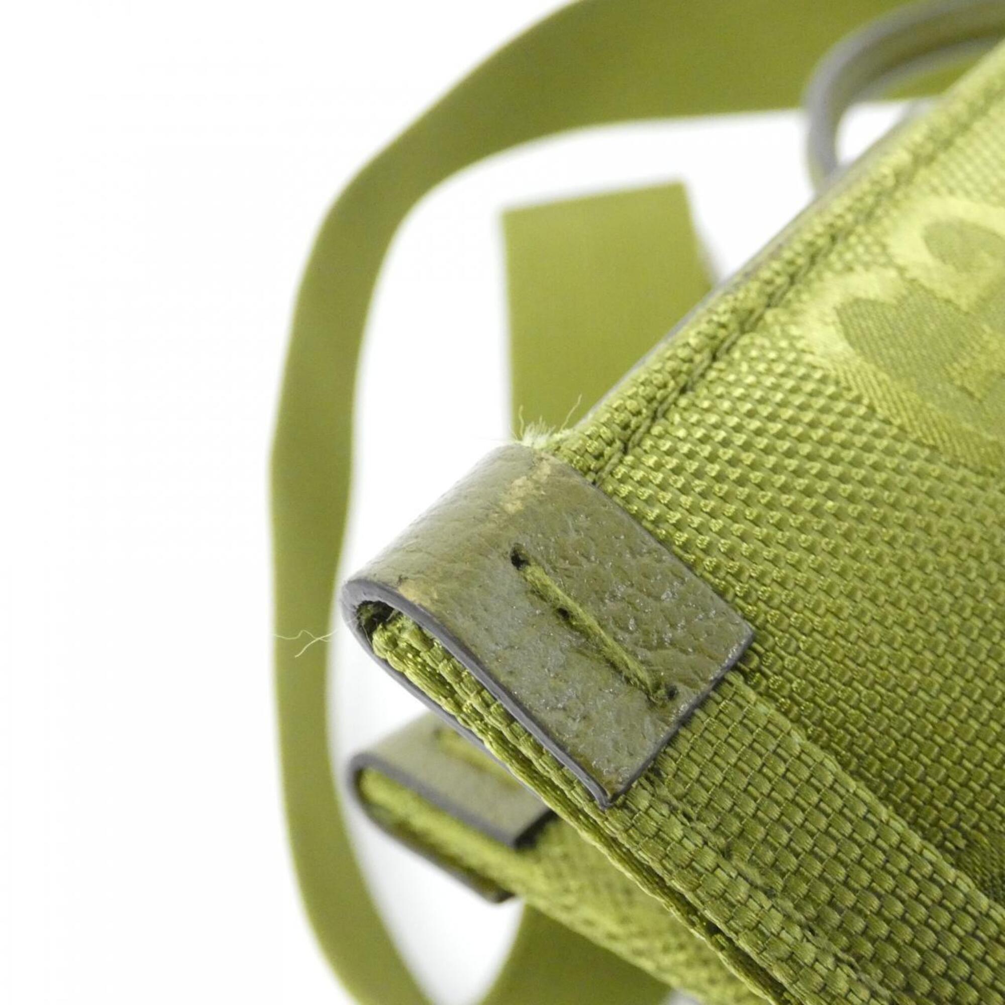 Gucci Green Nylon Leather Handbag (Pre-Owned)