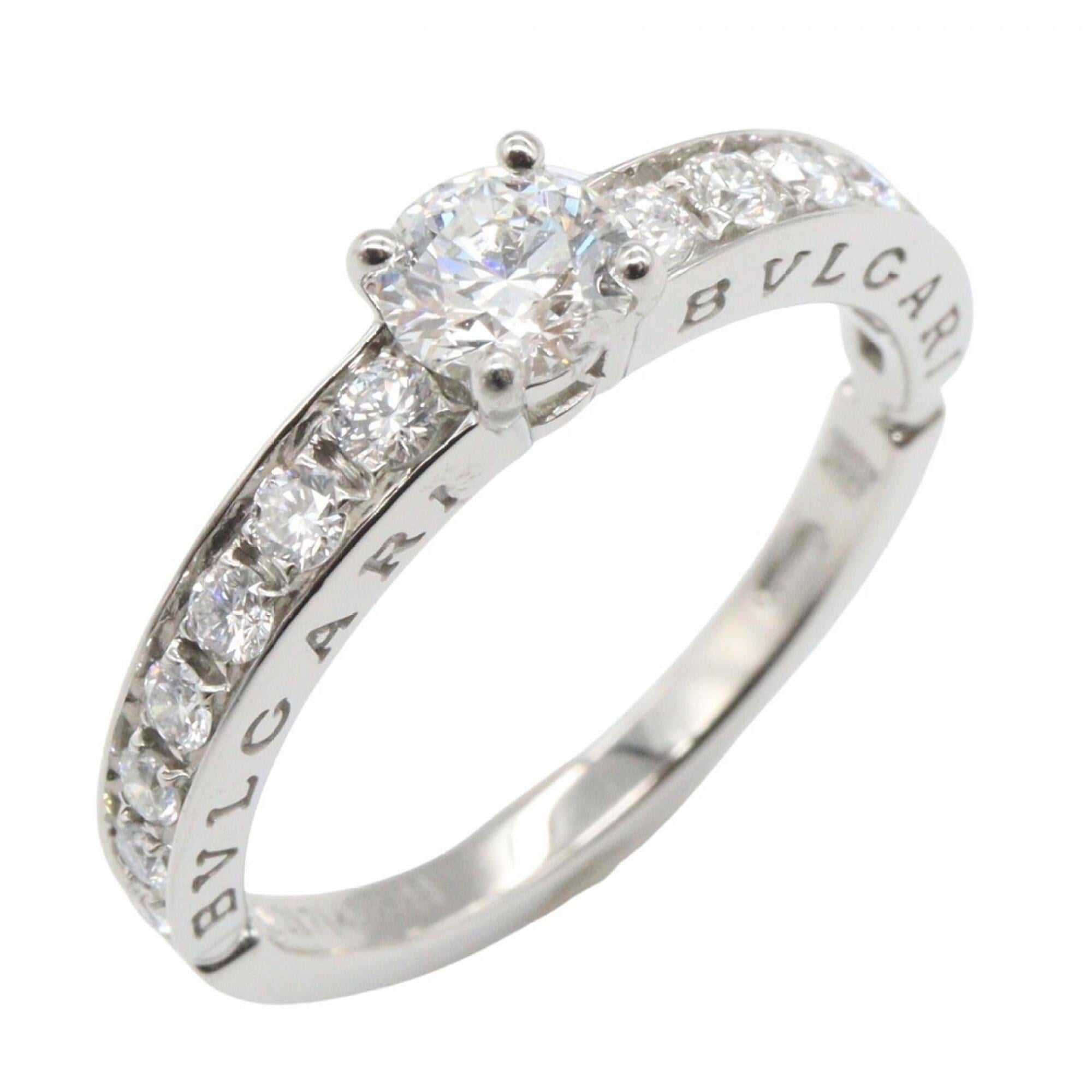 Bvlgari Silver Clear Platinum 950 Band Ring (Pre-Owned)