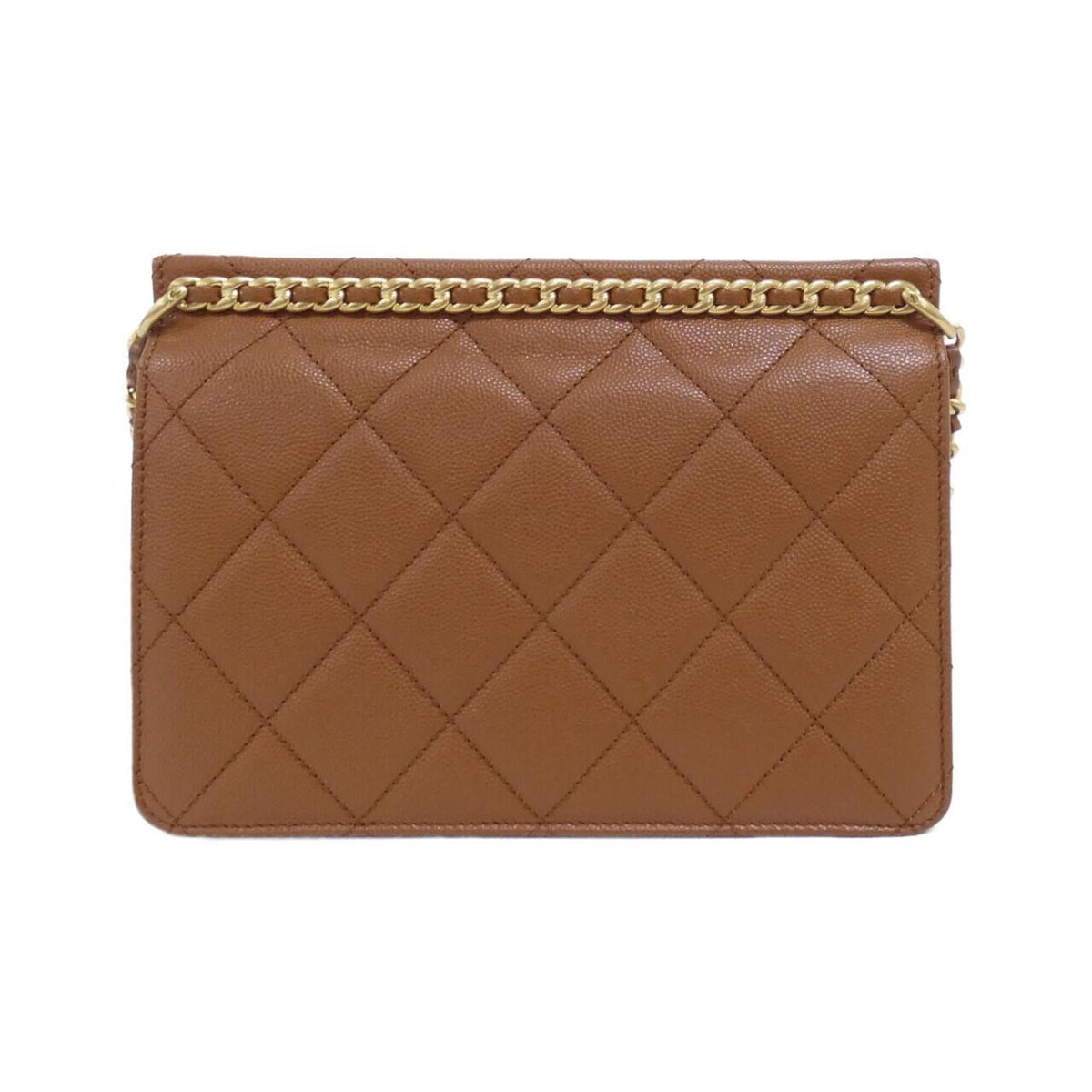 Chanel Brown Grained Calfskin Shoulder Bag (Pre-Owned)
