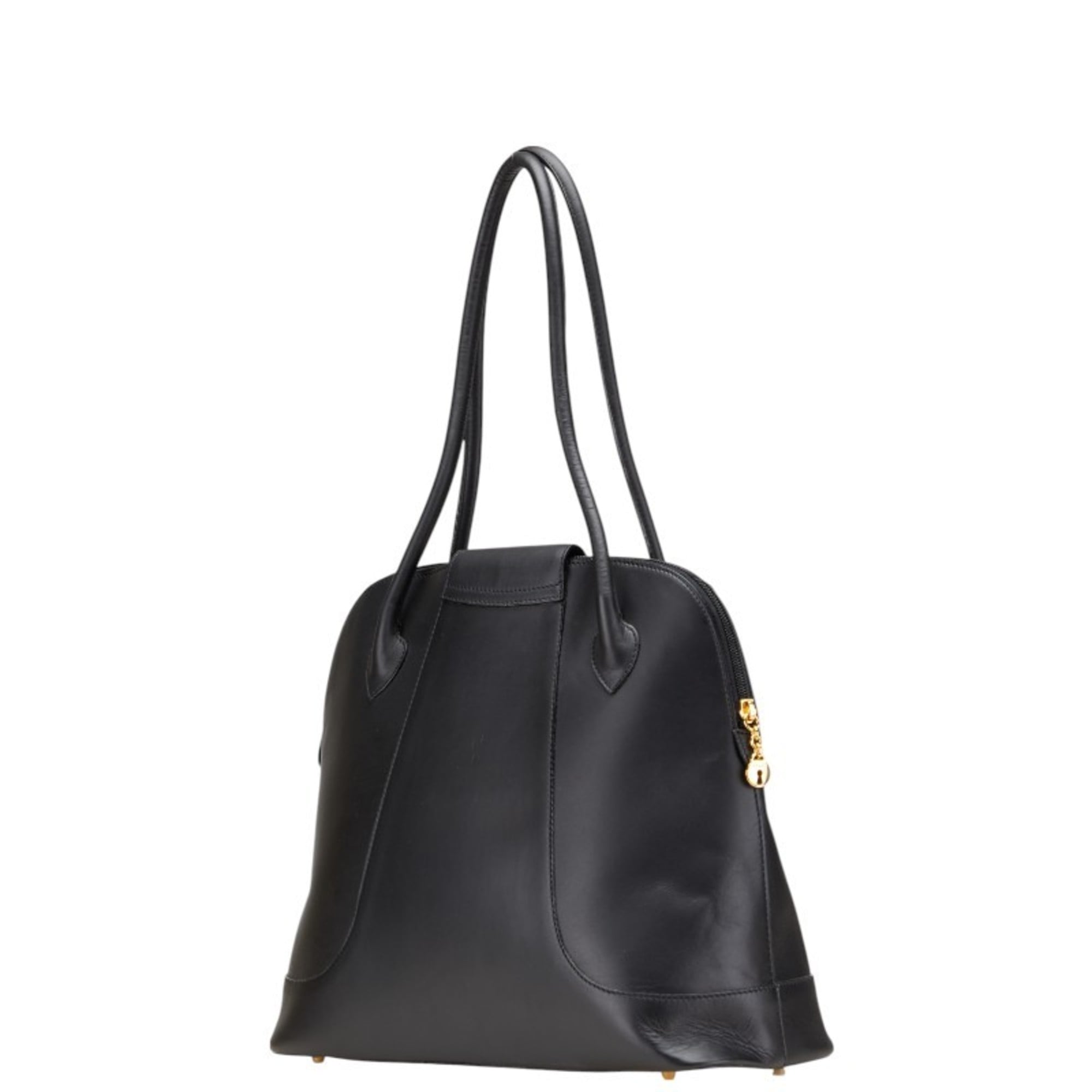 Bally Black Leather Handbag Tote Bag (Pre-Owned)
