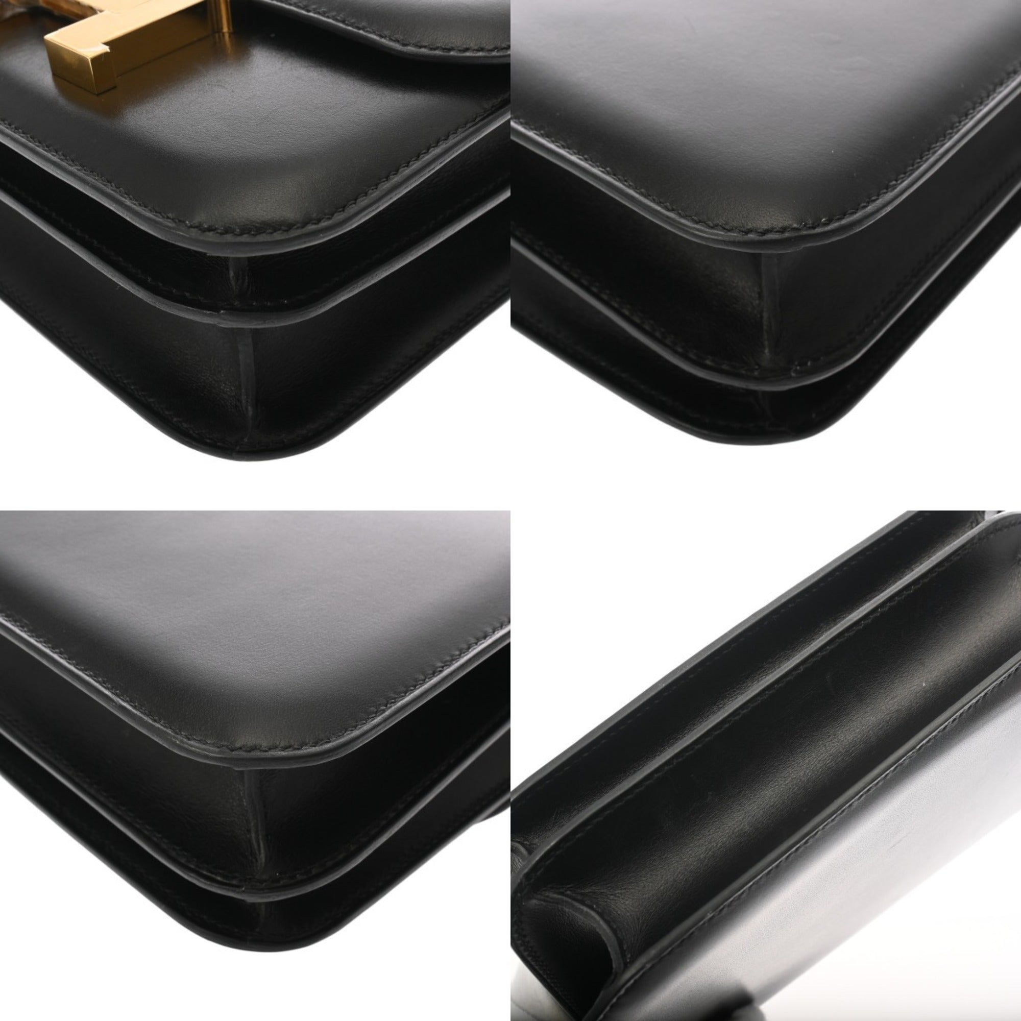 Hermes Black Box Calf Leather Shoulder Bag (Pre-Owned)