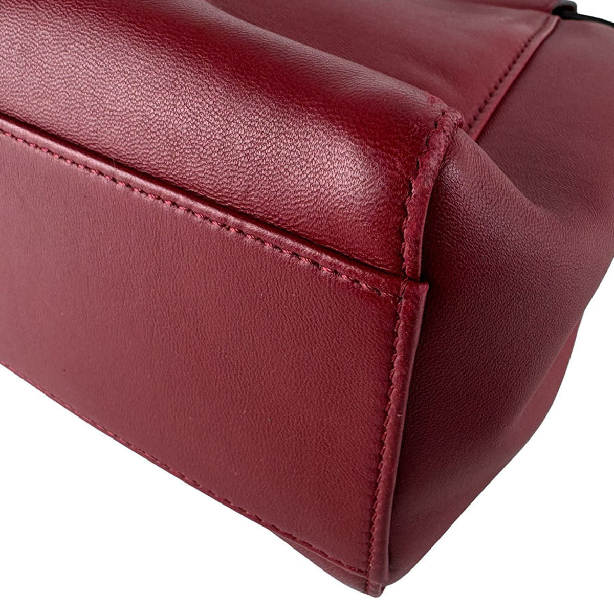 Fendi Red Color Leather Handbag Shoulder Bag (Pre-Owned)