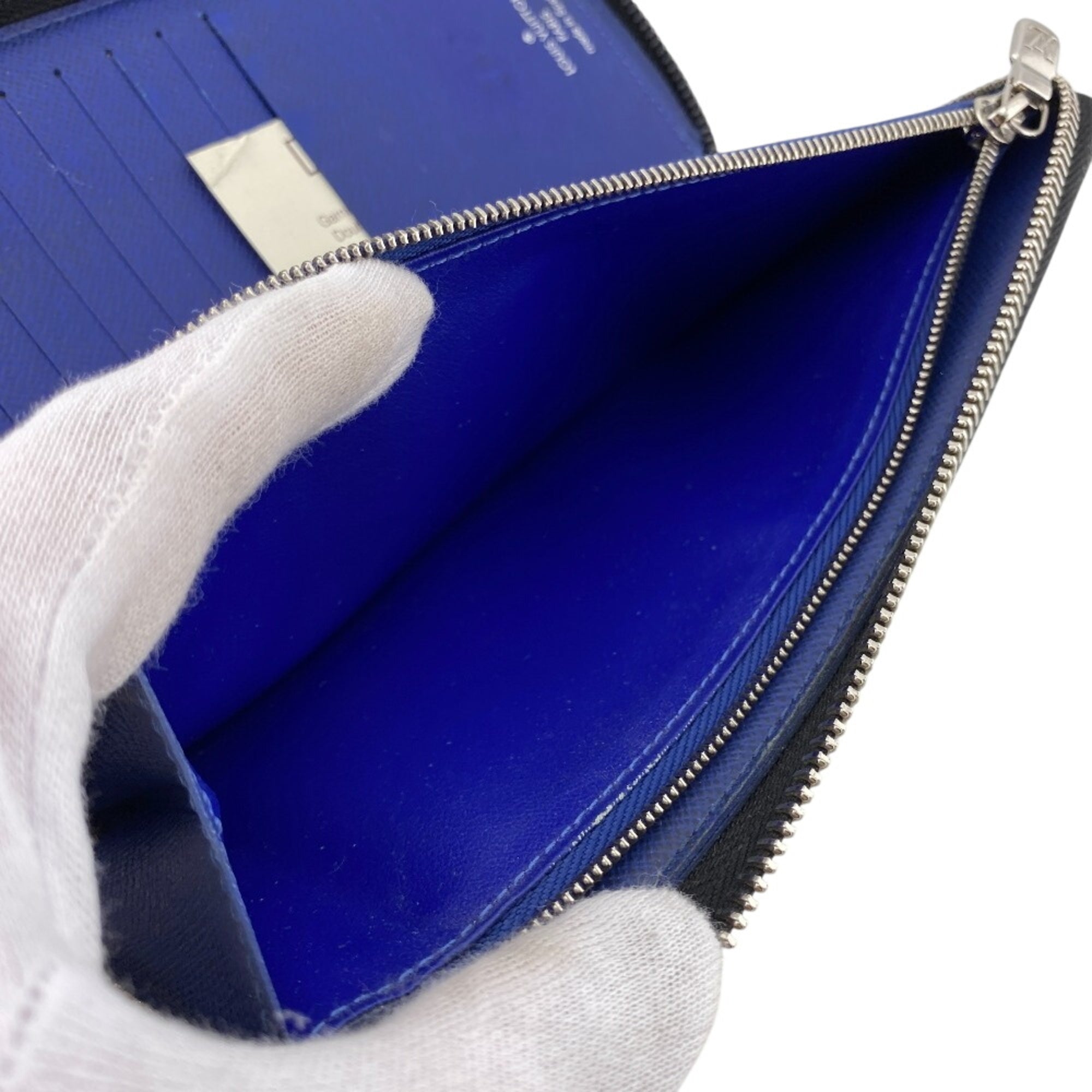 Louis Vuitton Blue Leather Long Wallet (Bi-Fold) (Pre-Owned)