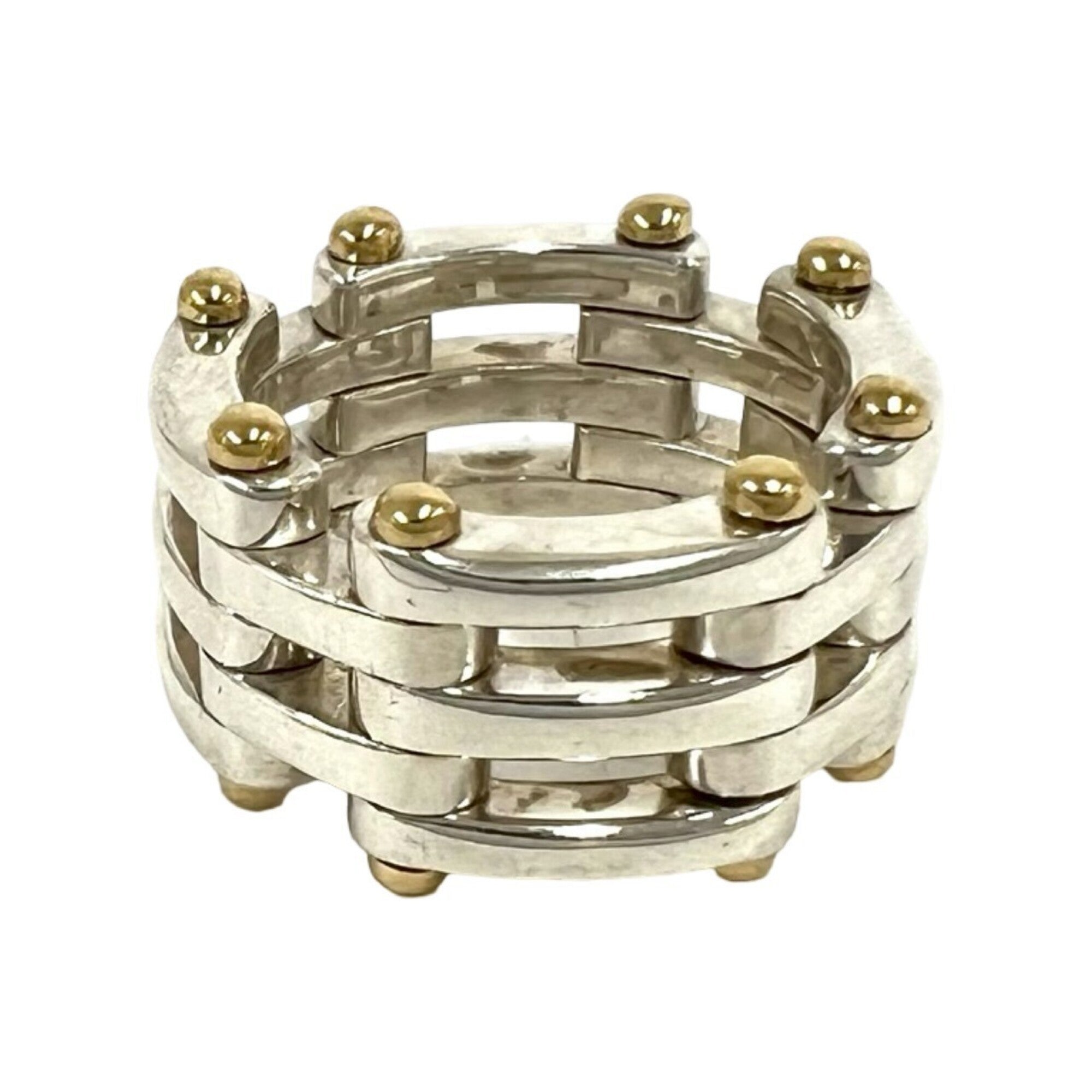 Tiffany Gold Silver Yellow Gold (18K) Silver 925 Band Ring (Pre-Owned)