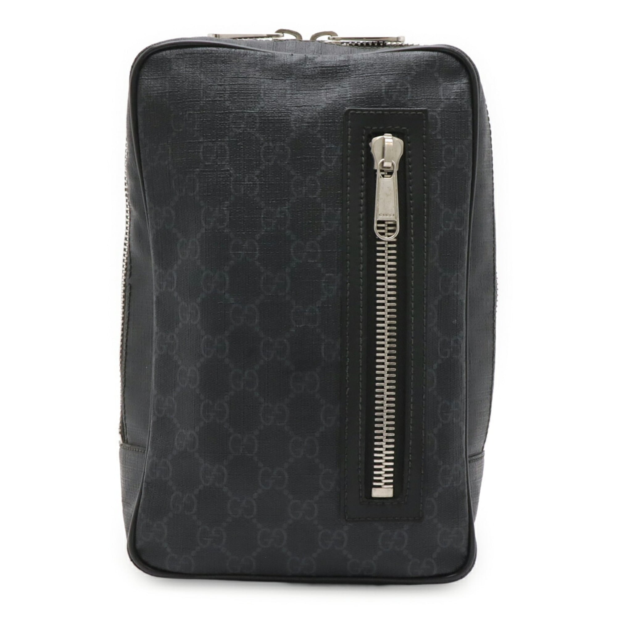 Gucci Black Gray Navy Red Color Gg Supreme Leather Shoulder Bag Sling Bag (Pre-Owned)