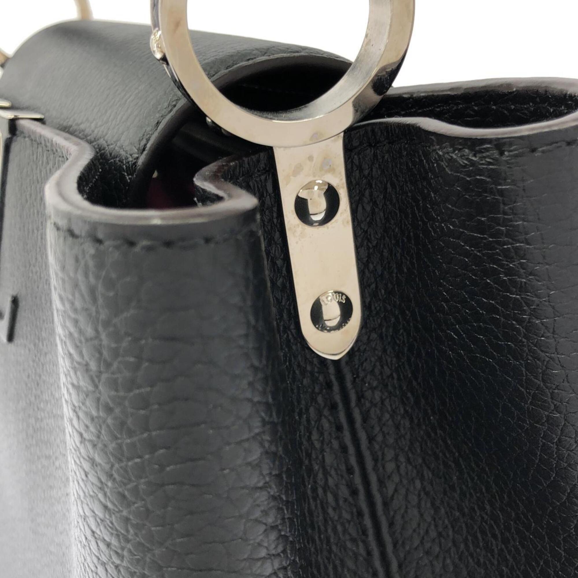 Louis Vuitton Black Leather Handbag (Pre-Owned)
