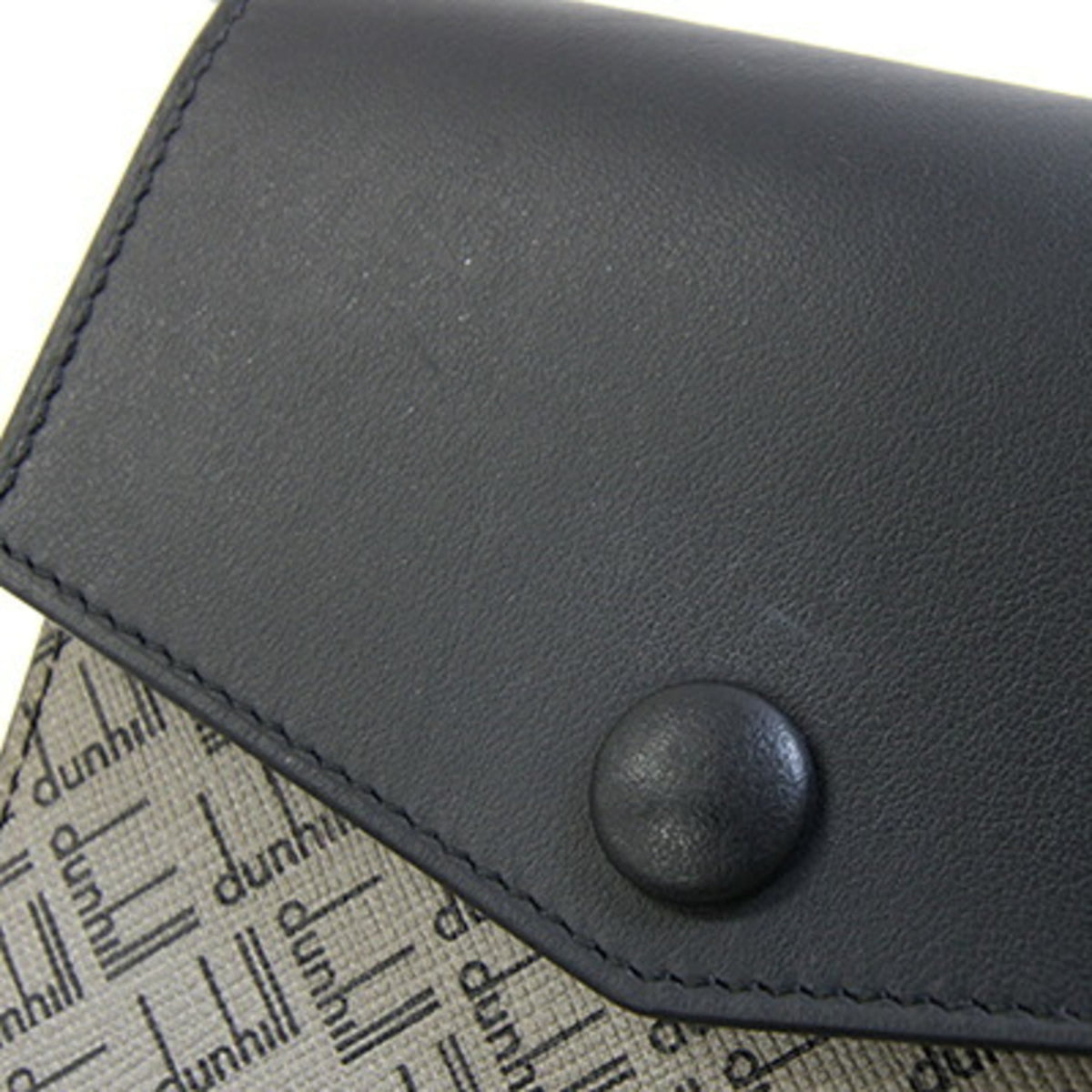 Dunhill Black Gray Pvc Leather Pochette Shoulder Bag (Pre-Owned)