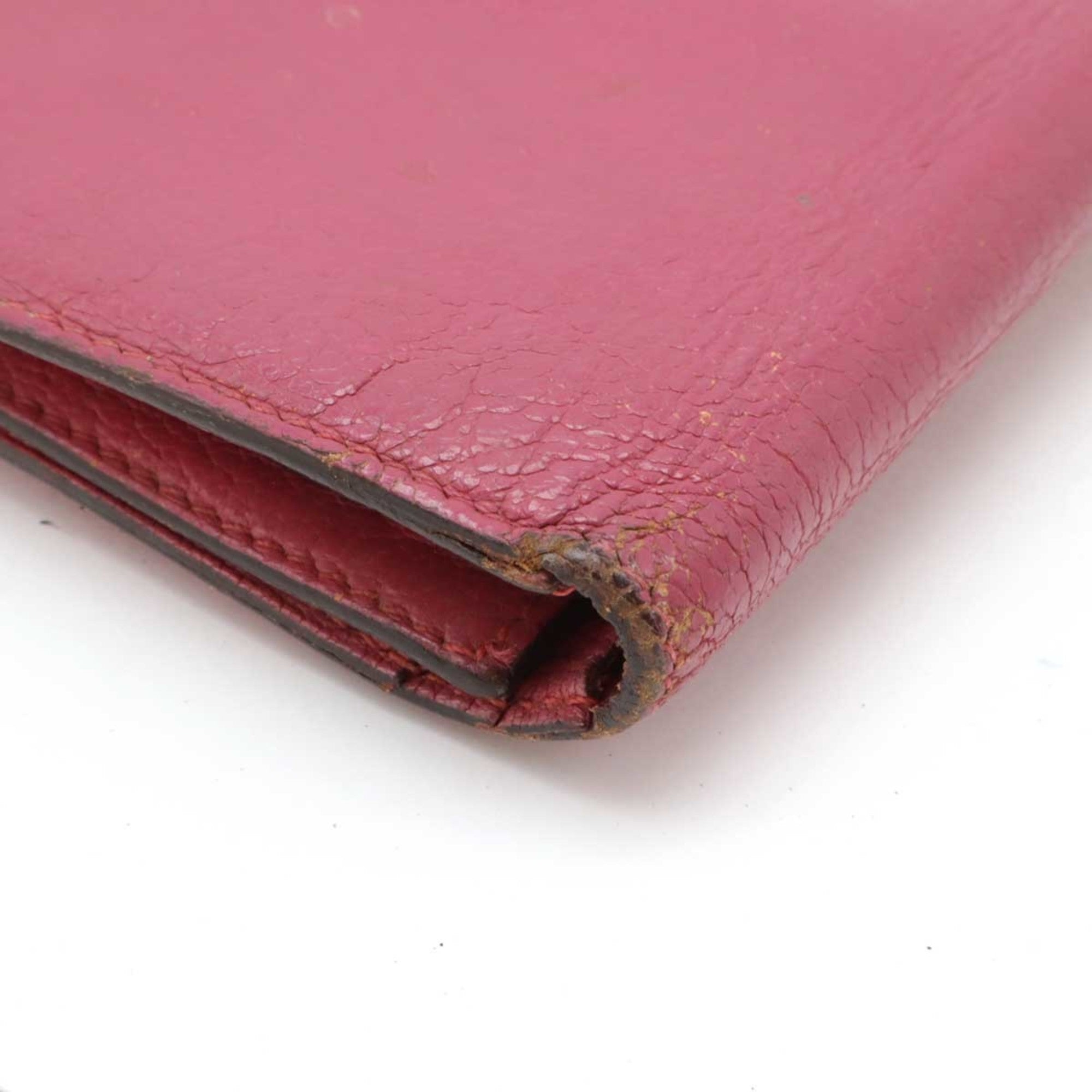 Hermes Pink Leather Long Wallet (Tri-Fold) (Pre-Owned)