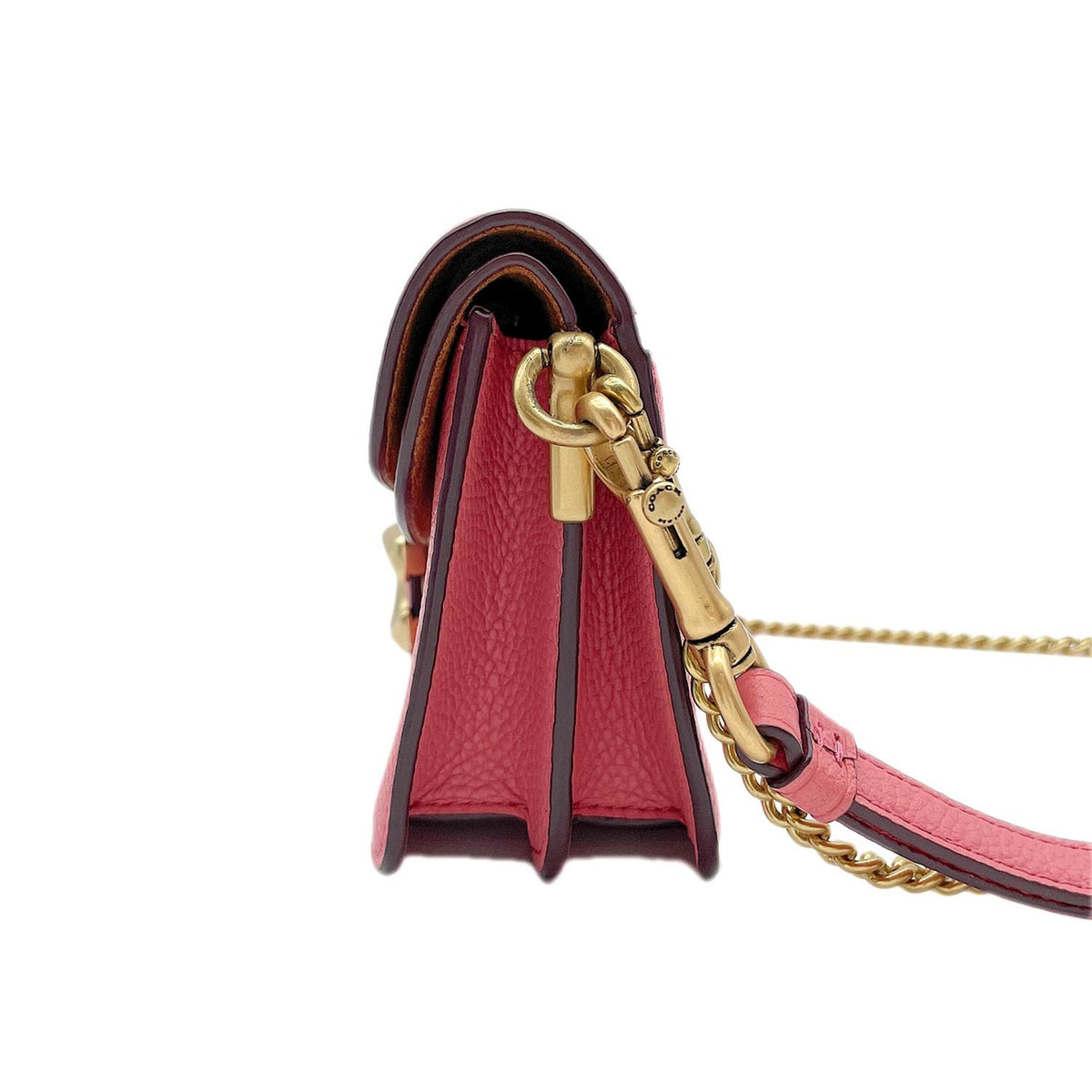 Coach Orange Pink Leather Shoulder Bag (Pre-Owned)