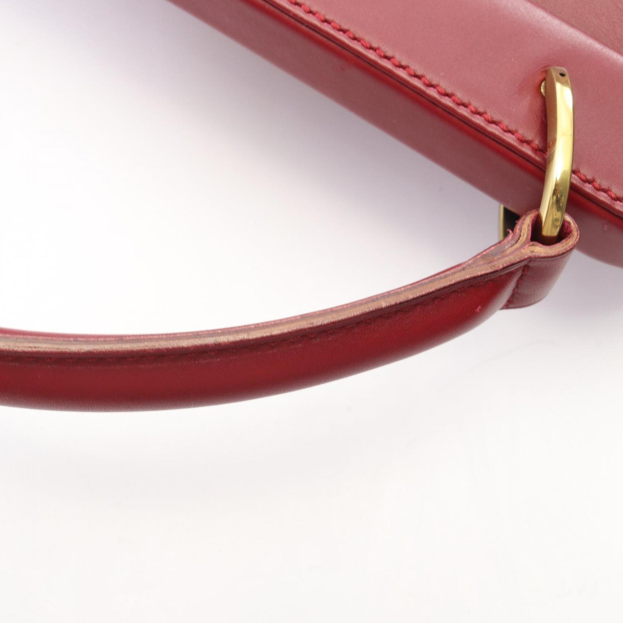 Gucci Bordeaux Leather Handbag (Pre-Owned)