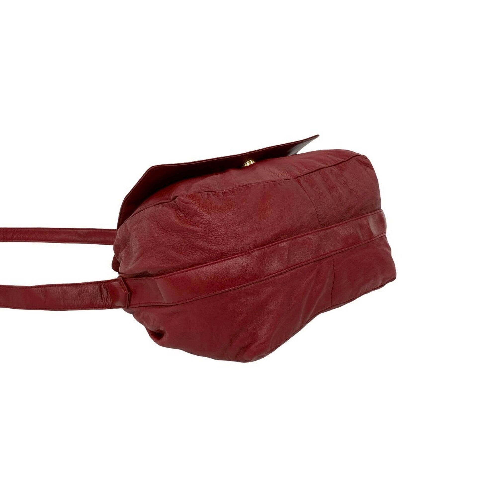 Loewe Red Color Leather Pochette Shoulder Bag (Pre-Owned)