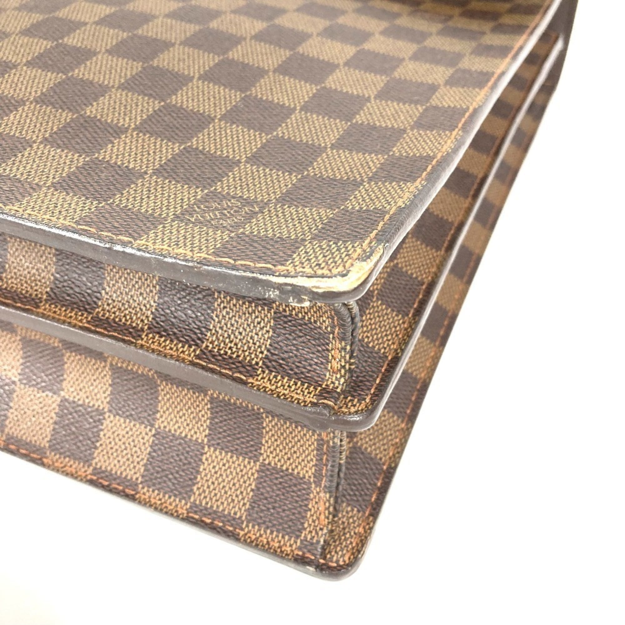 Louis Vuitton Brown Damier Canvas Ebene Damier Canvas Briefcase Handbag (Pre-Owned)