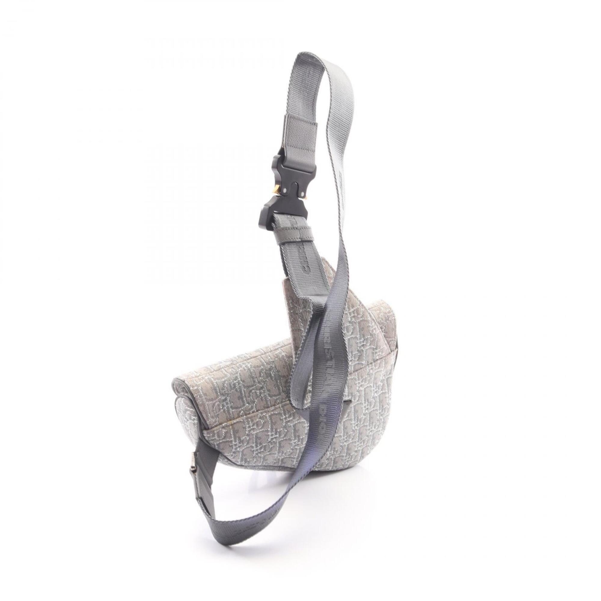 Christian Dior Gray Canvas Leather Fanny Pack Handbag Saddle Bag (Pre-Owned)