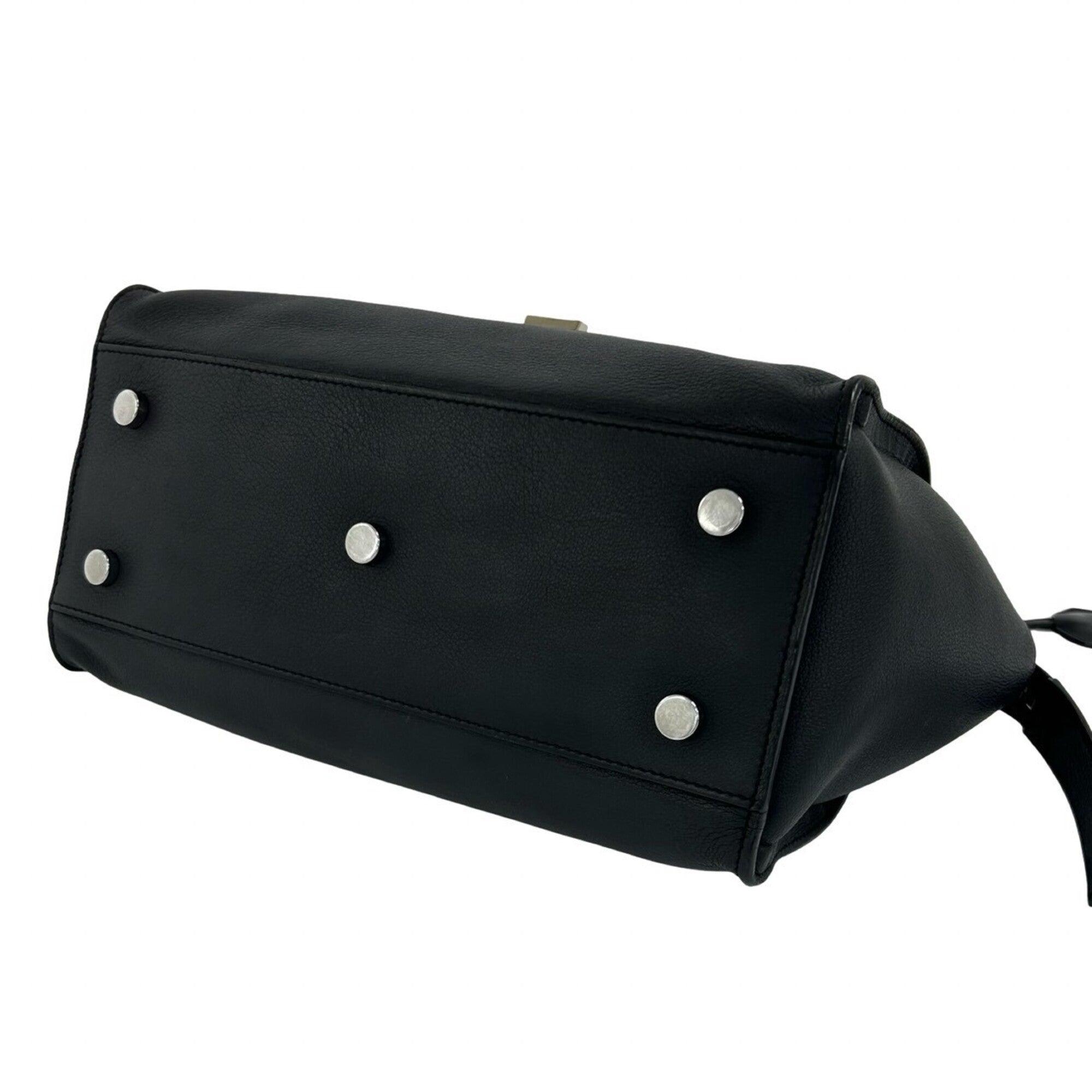 Saint Laurent Black Leather Handbag Shoulder Bag (Pre-Owned)