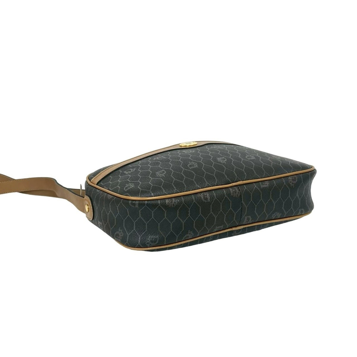 Christian Dior Brown Gray Leather Pvc Shoulder Bag (Pre-Owned)