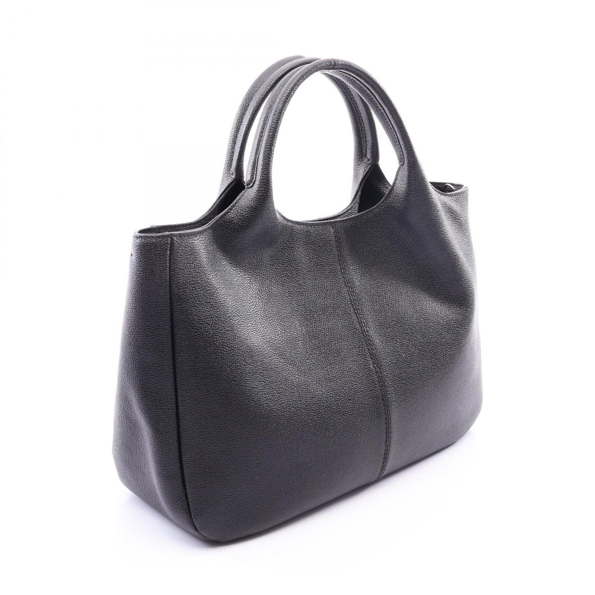 Tod's Black Leather Handbag Tote Bag (Pre-Owned)