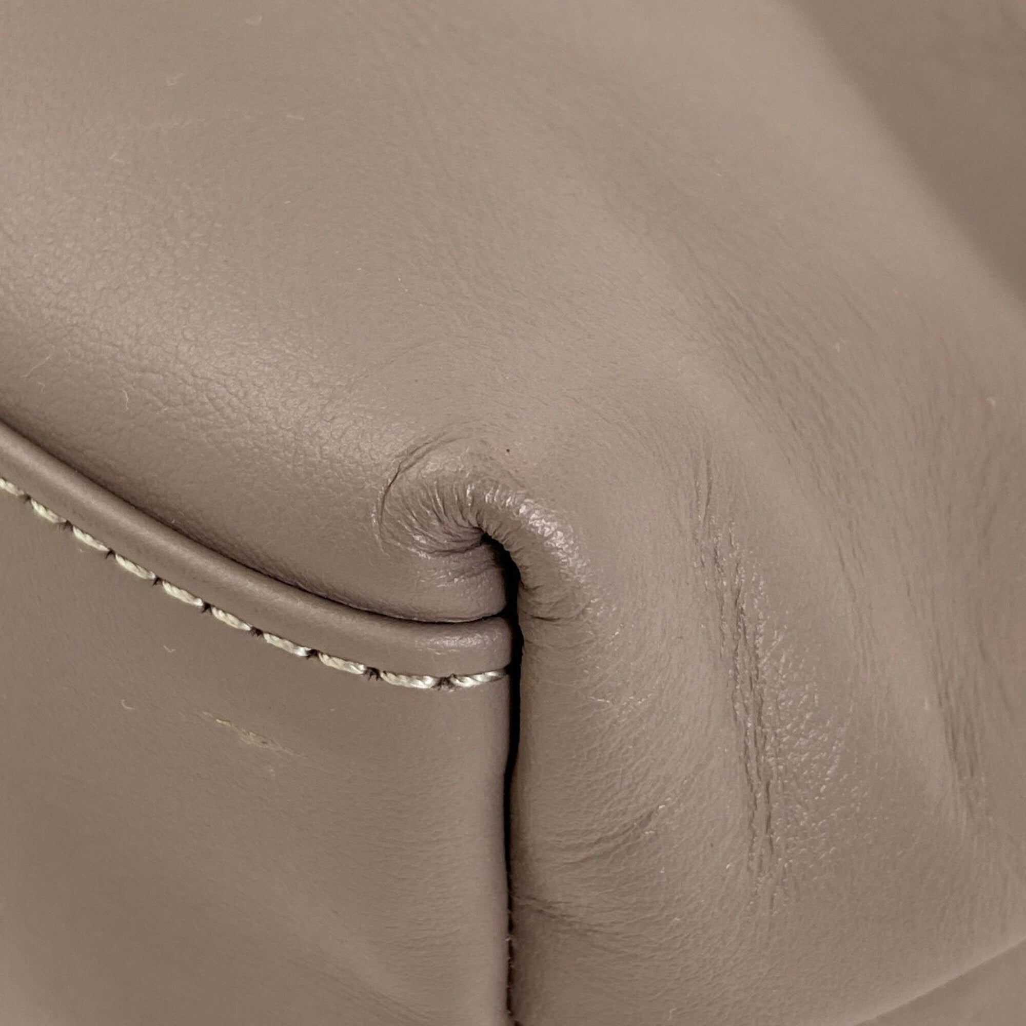 Longchamp Gray Leather Handbag (Pre-Owned)