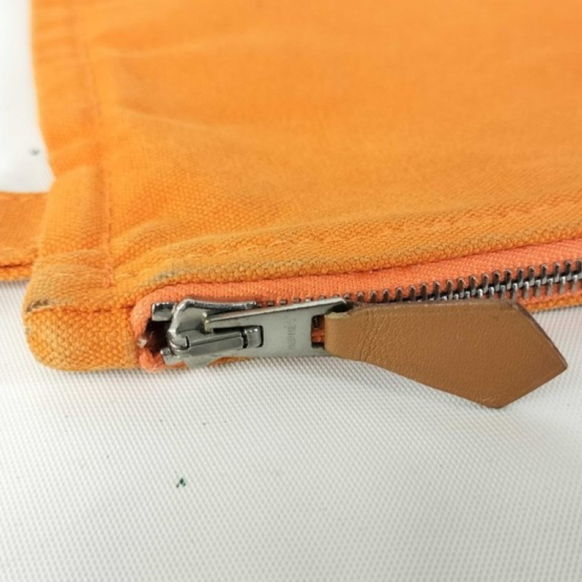 Hermes Orange Canvas Pouch (Pre-Owned)