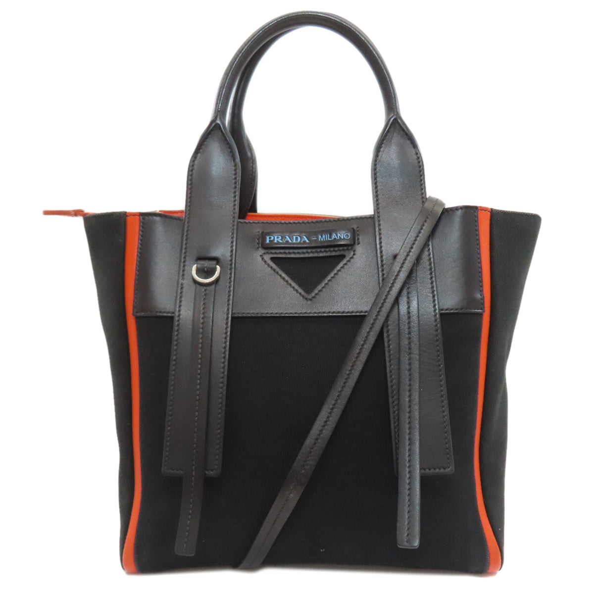 Prada Orange Canvas Handbag (Pre-Owned)