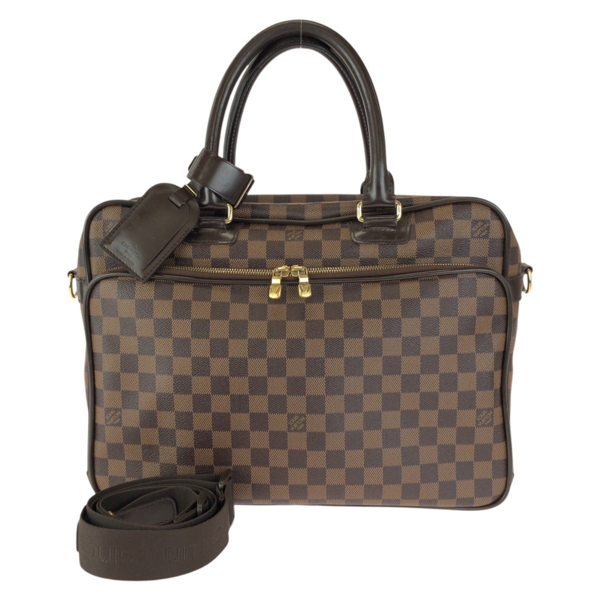 Louis Vuitton Damier Canvas Ebene Leather Pvc Briefcase (Pre-Owned)